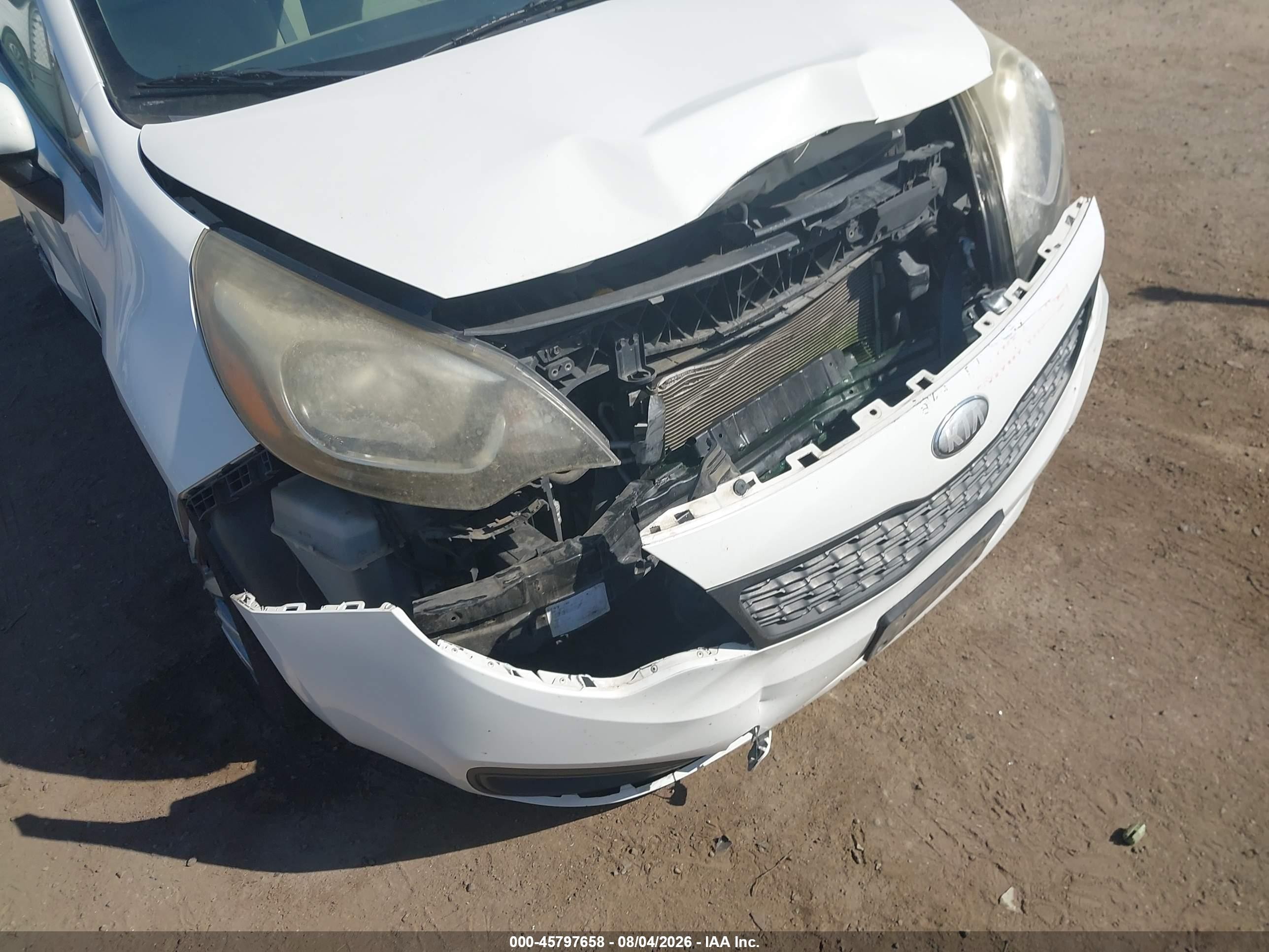 2013 Kia Rio Lx White vin: KNADM4A35D6173597