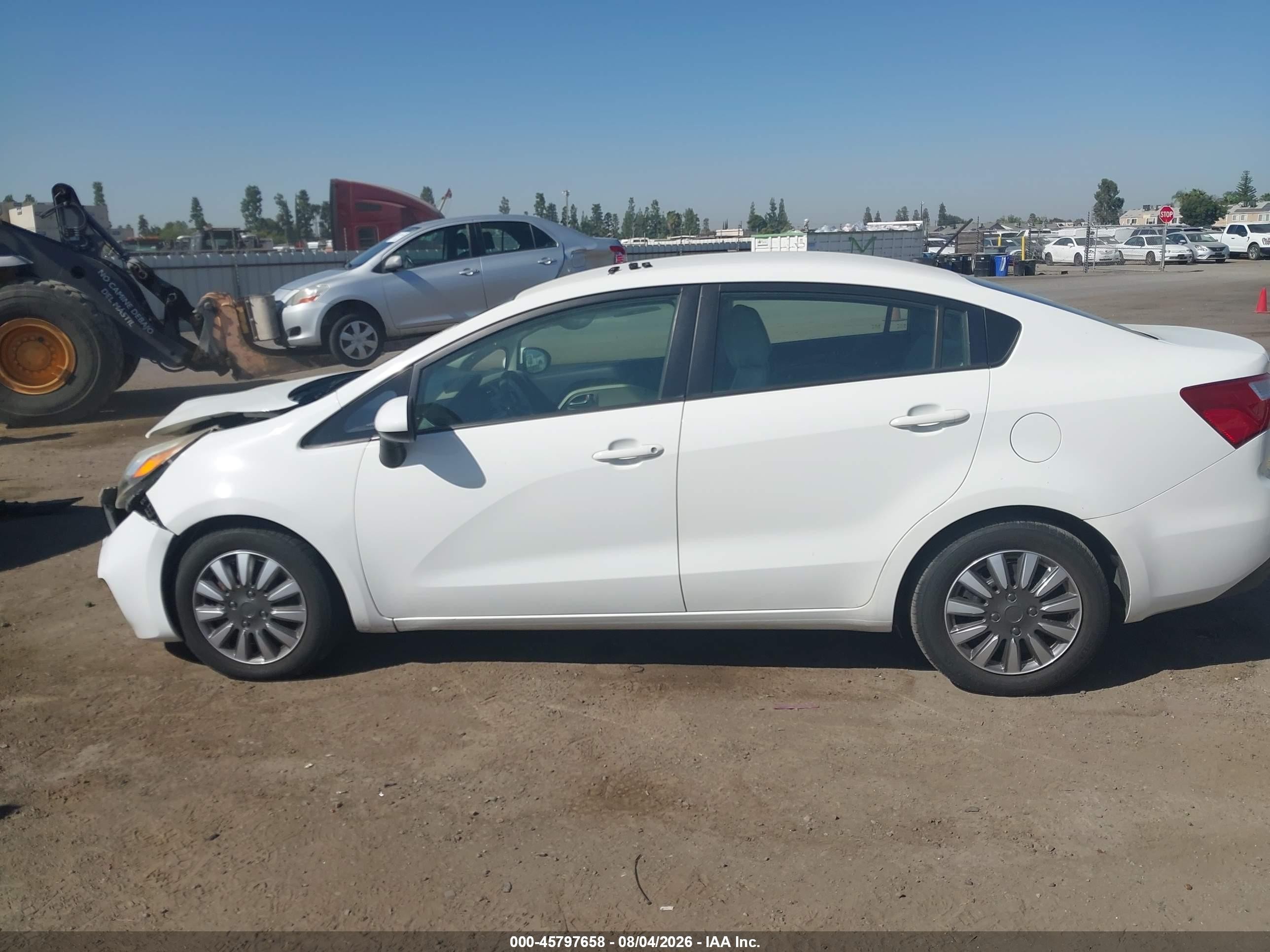 2013 Kia Rio Lx White vin: KNADM4A35D6173597
