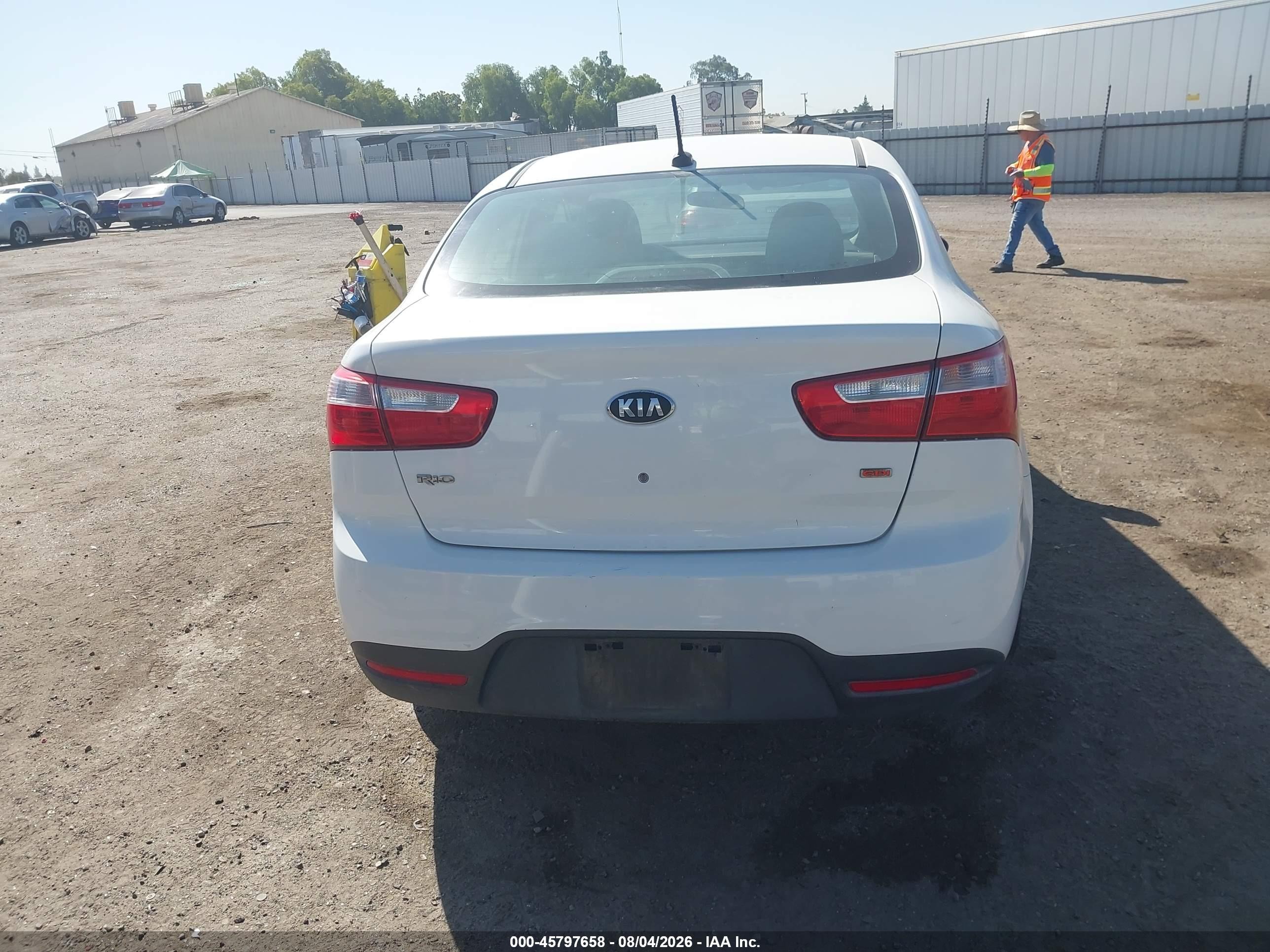 2013 Kia Rio Lx White vin: KNADM4A35D6173597