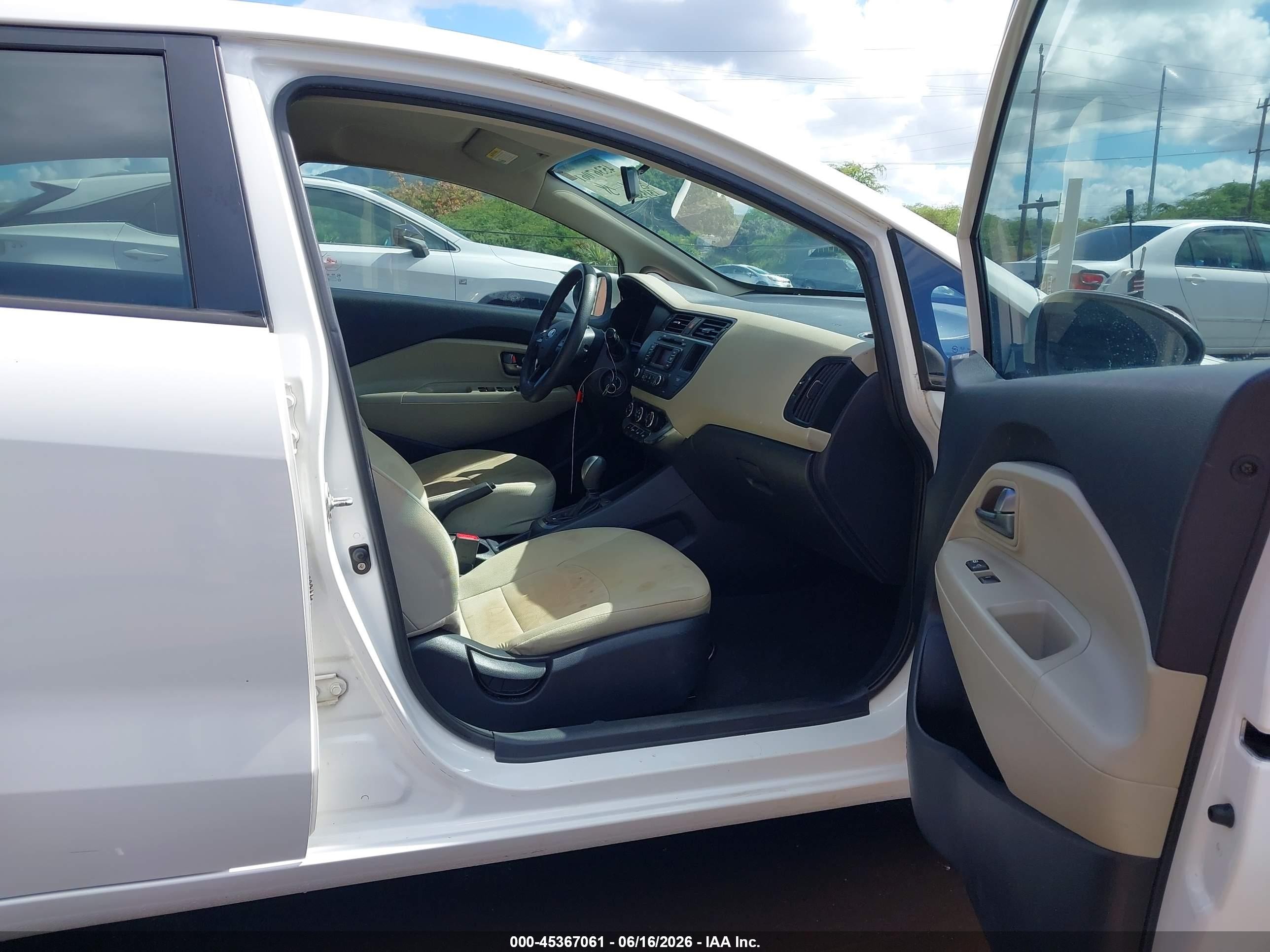 2013 Kia Rio Lx White vin: KNADM4A35D6183322