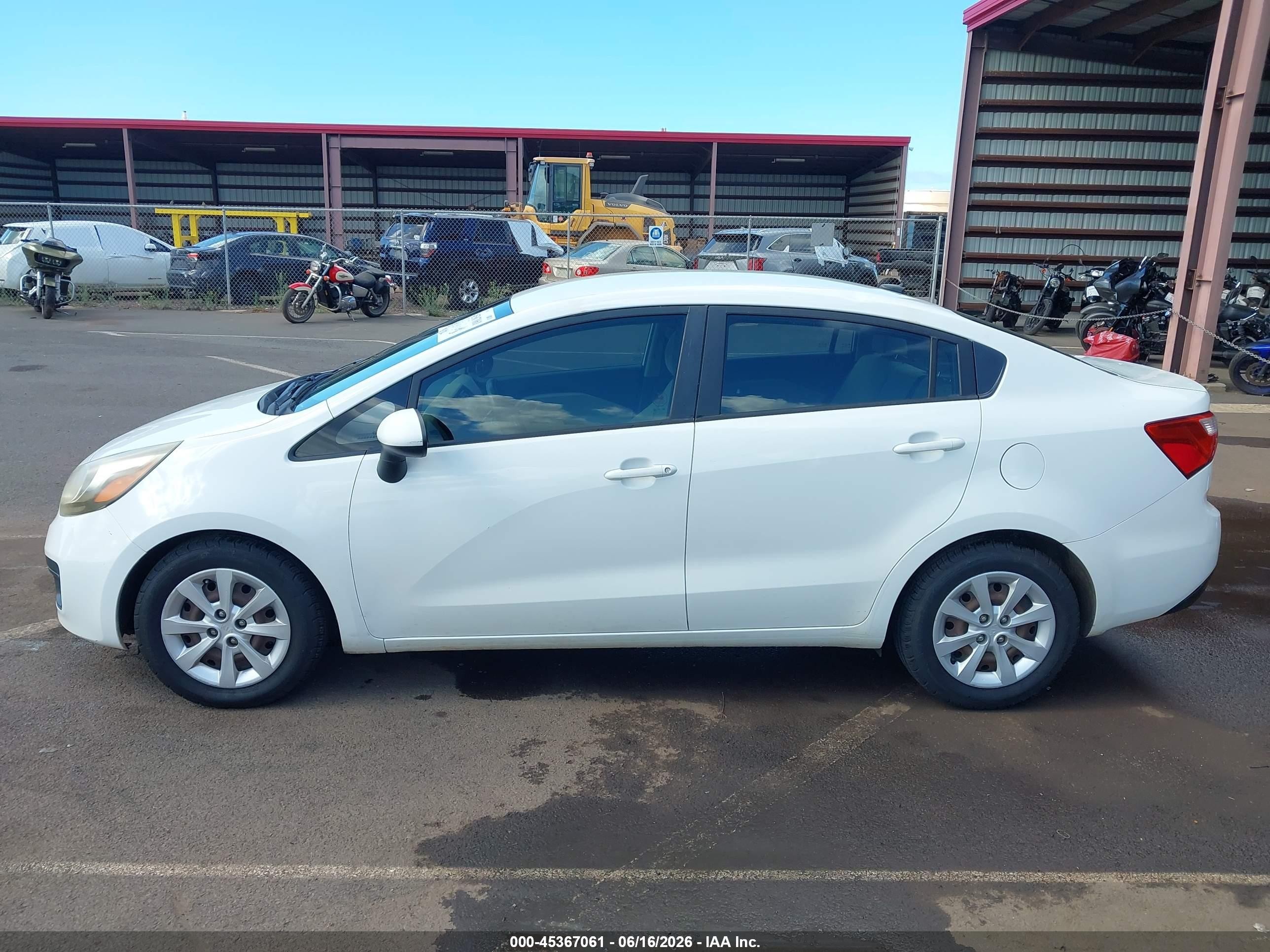 2013 Kia Rio Lx White vin: KNADM4A35D6183322