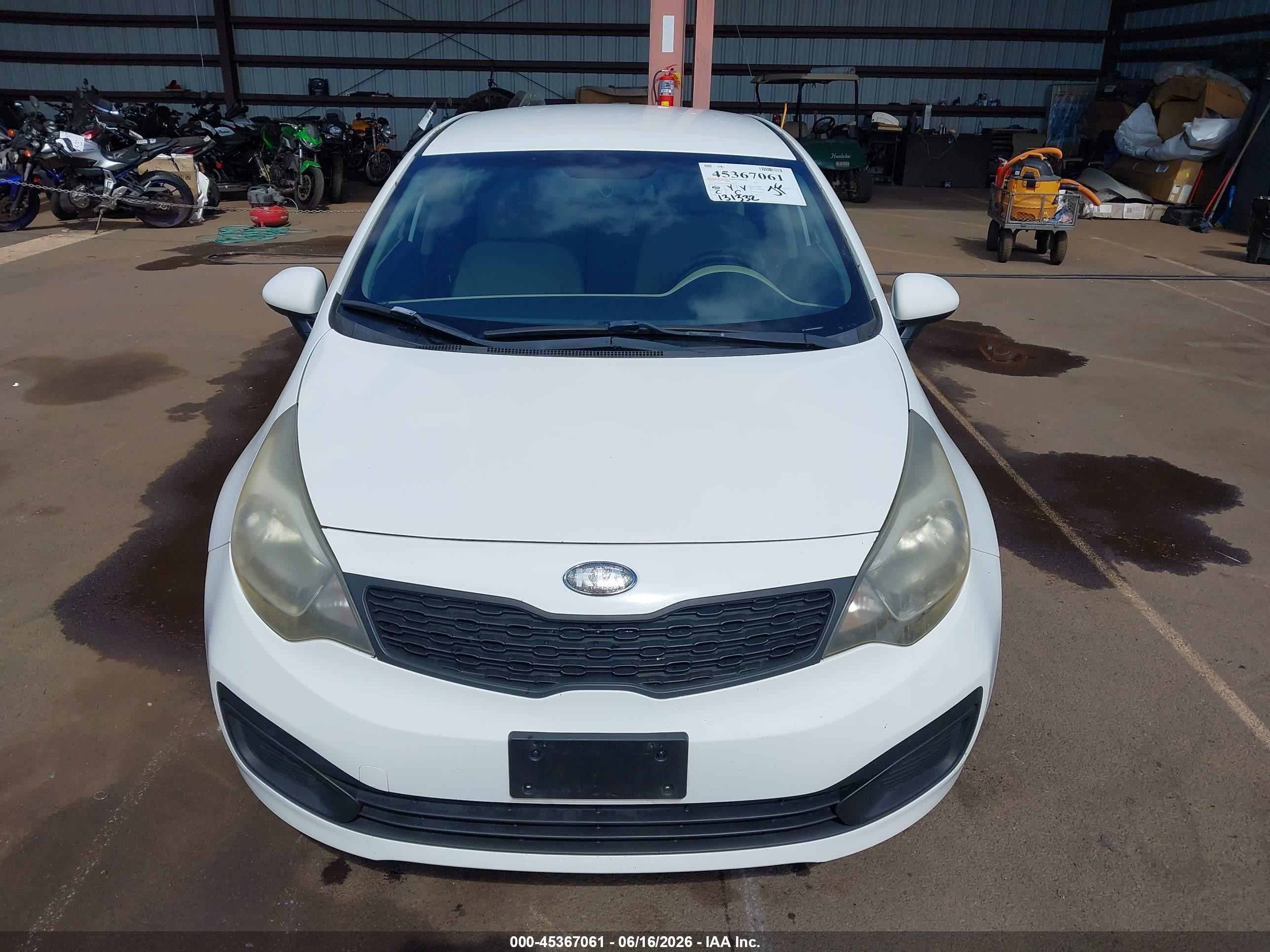 2013 Kia Rio Lx White vin: KNADM4A35D6183322