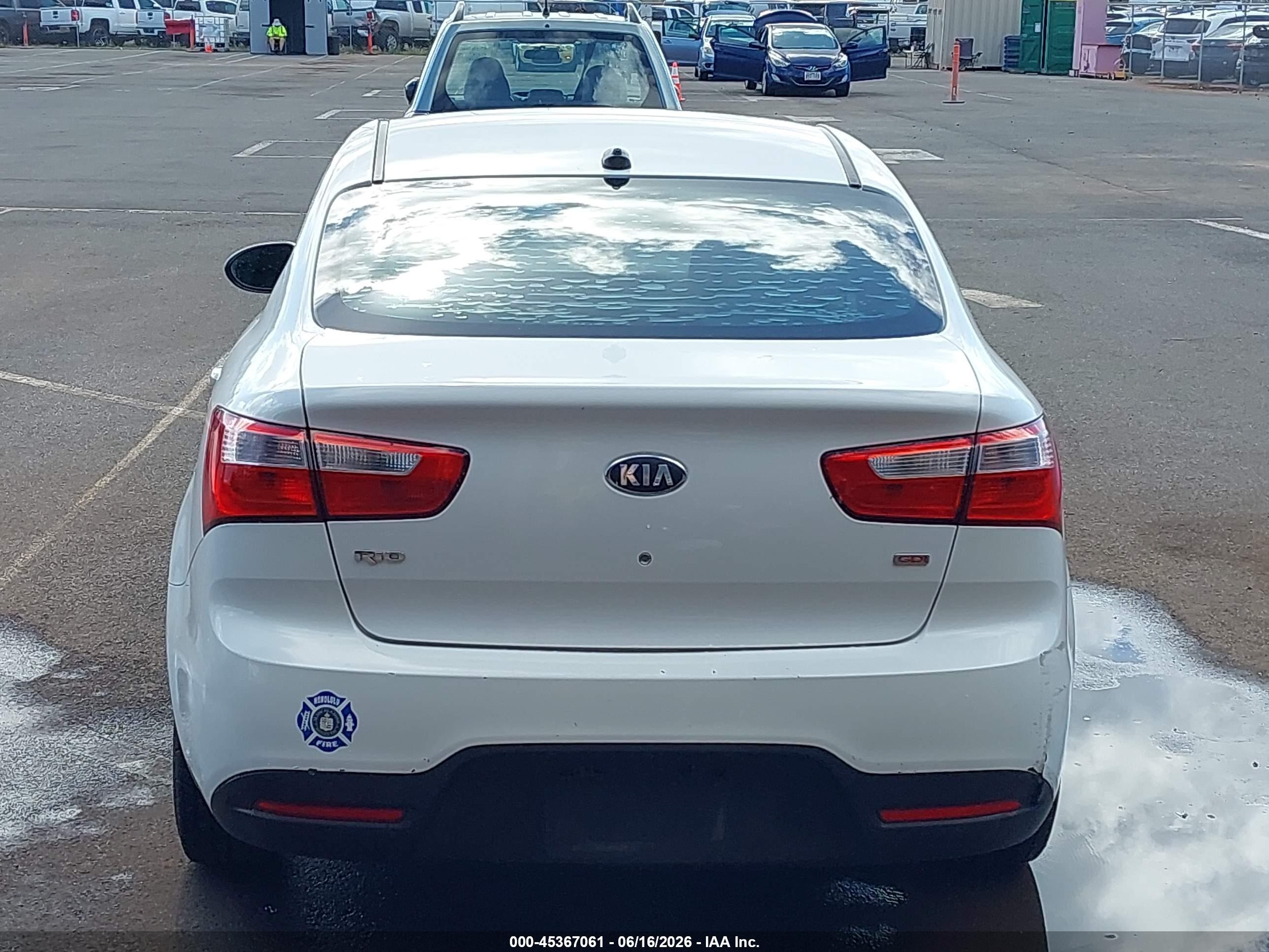 2013 Kia Rio Lx White vin: KNADM4A35D6183322