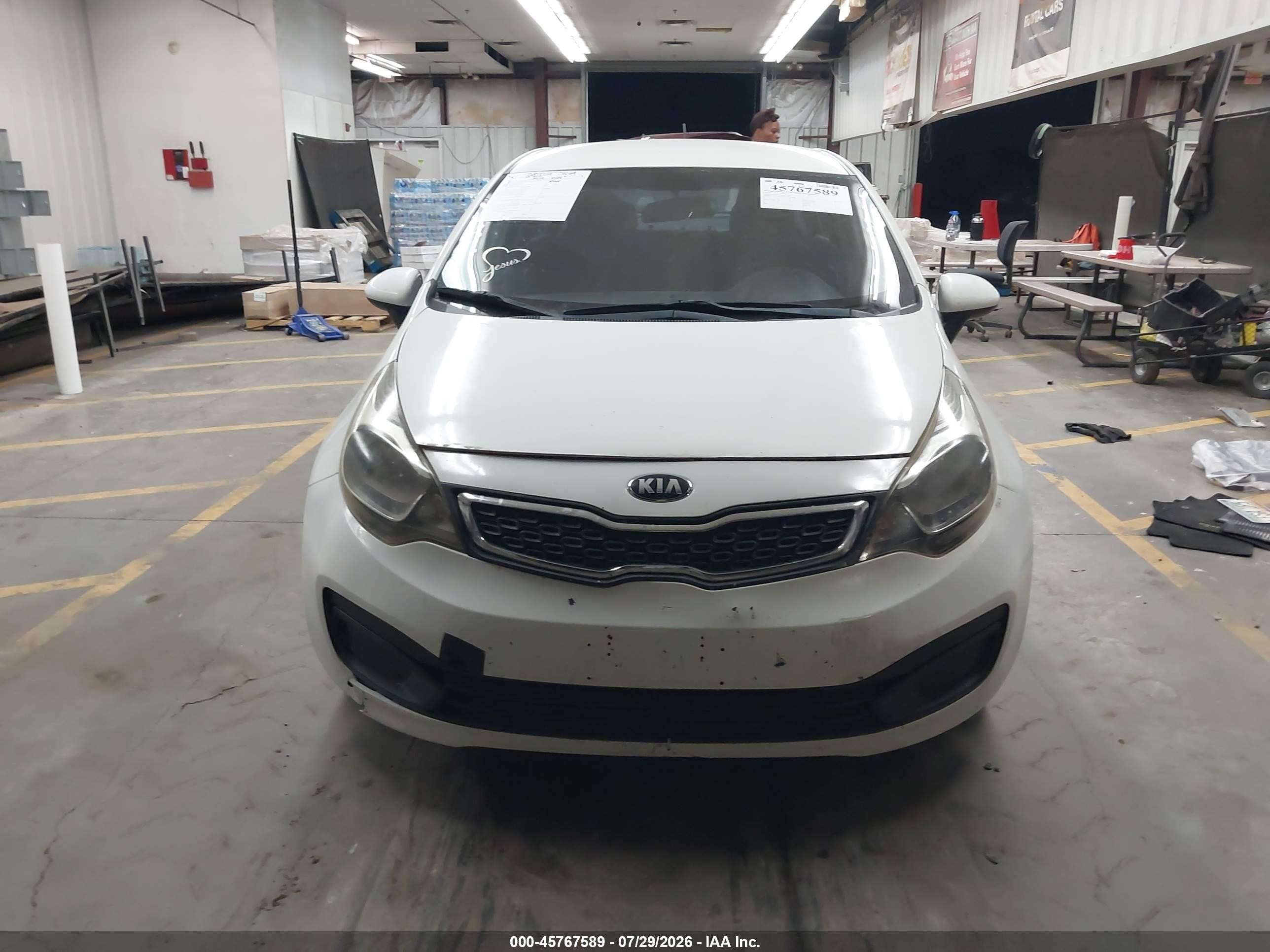 2013 Kia Rio Lx White vin: KNADM4A35D6207005