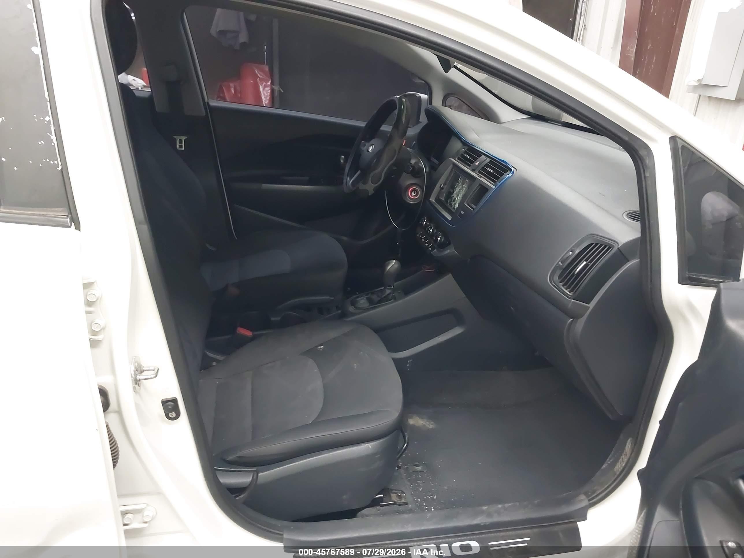 2013 Kia Rio Lx White vin: KNADM4A35D6207005