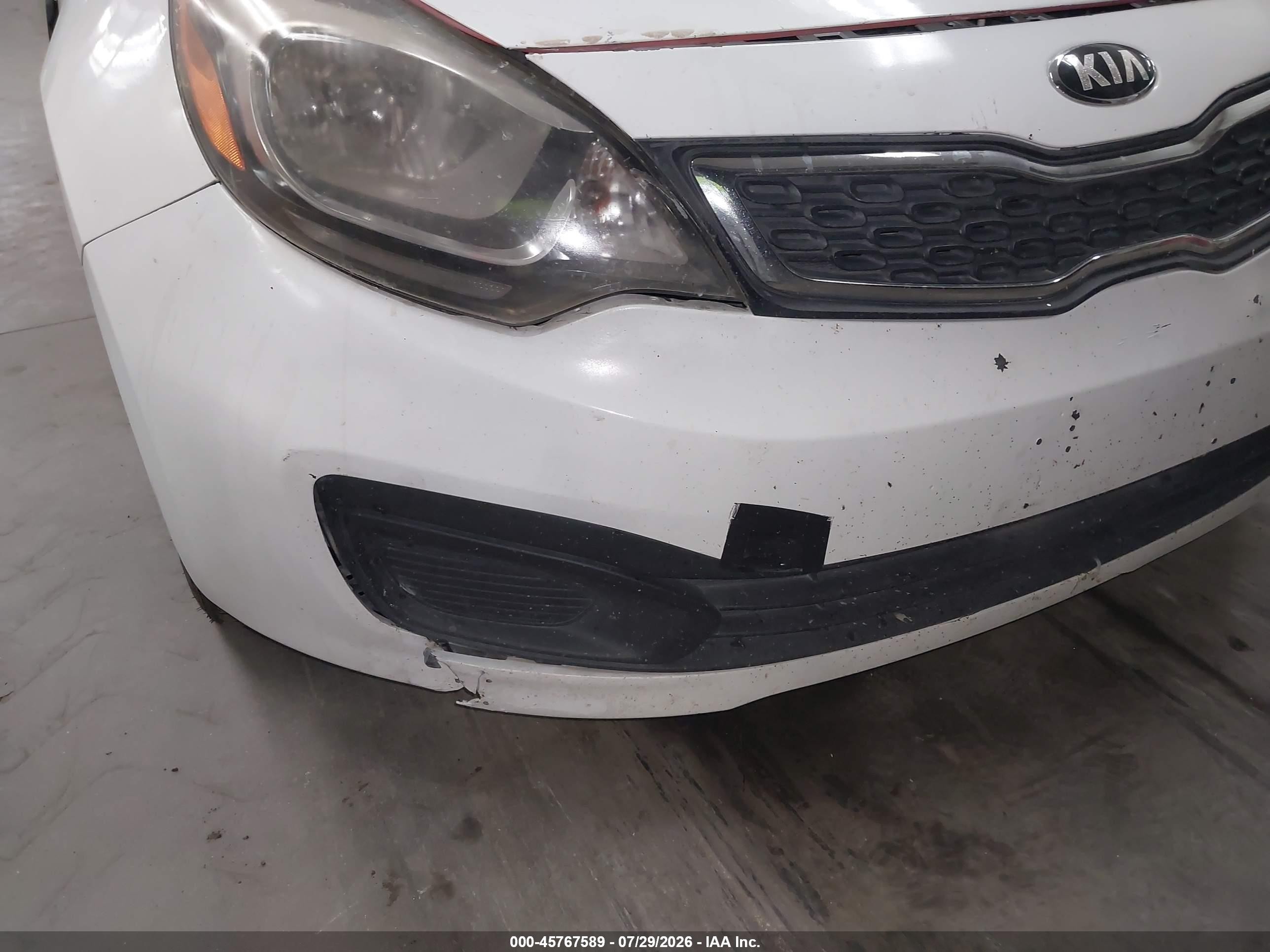 2013 Kia Rio Lx White vin: KNADM4A35D6207005