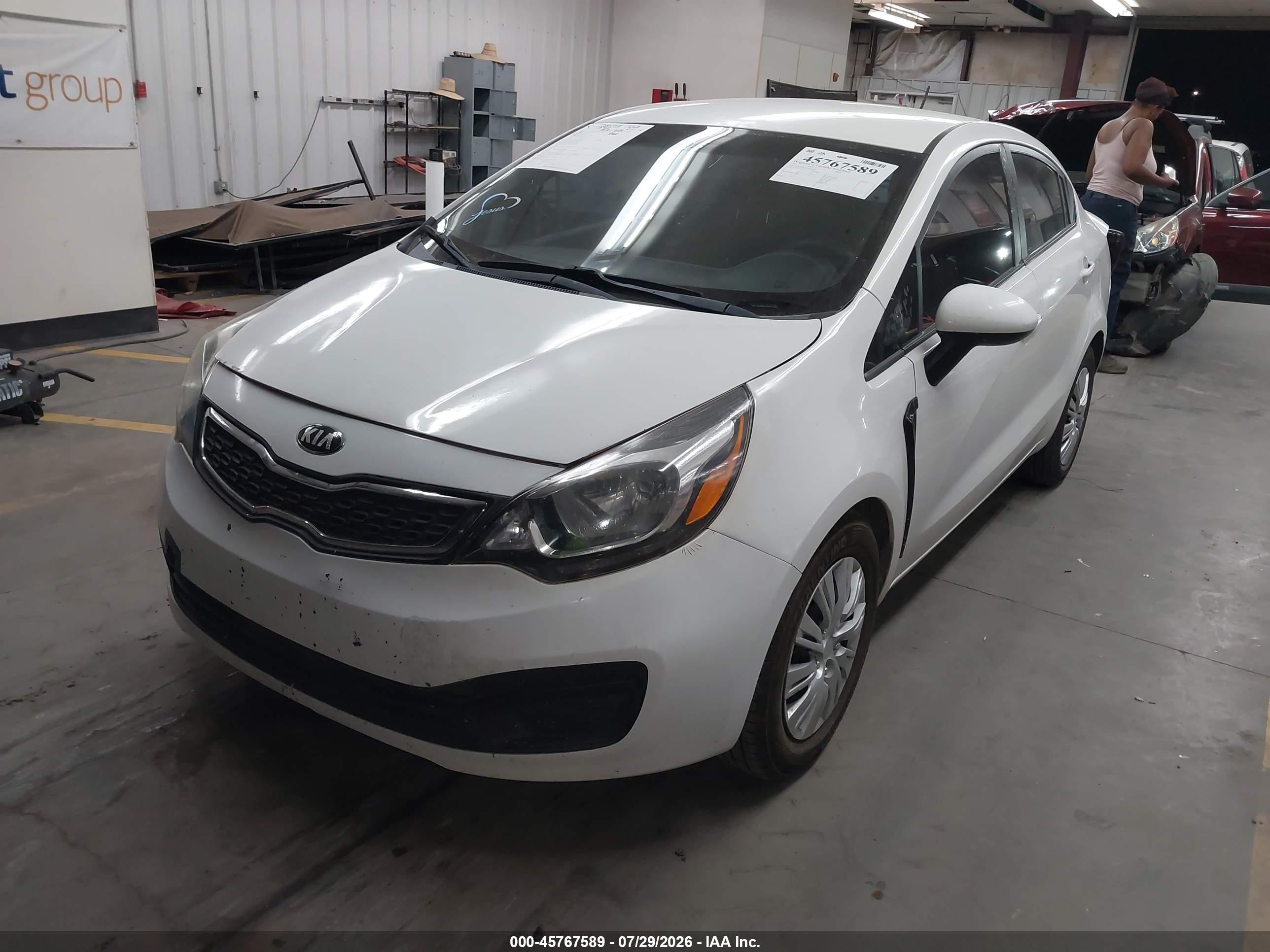 2013 Kia Rio Lx White vin: KNADM4A35D6207005