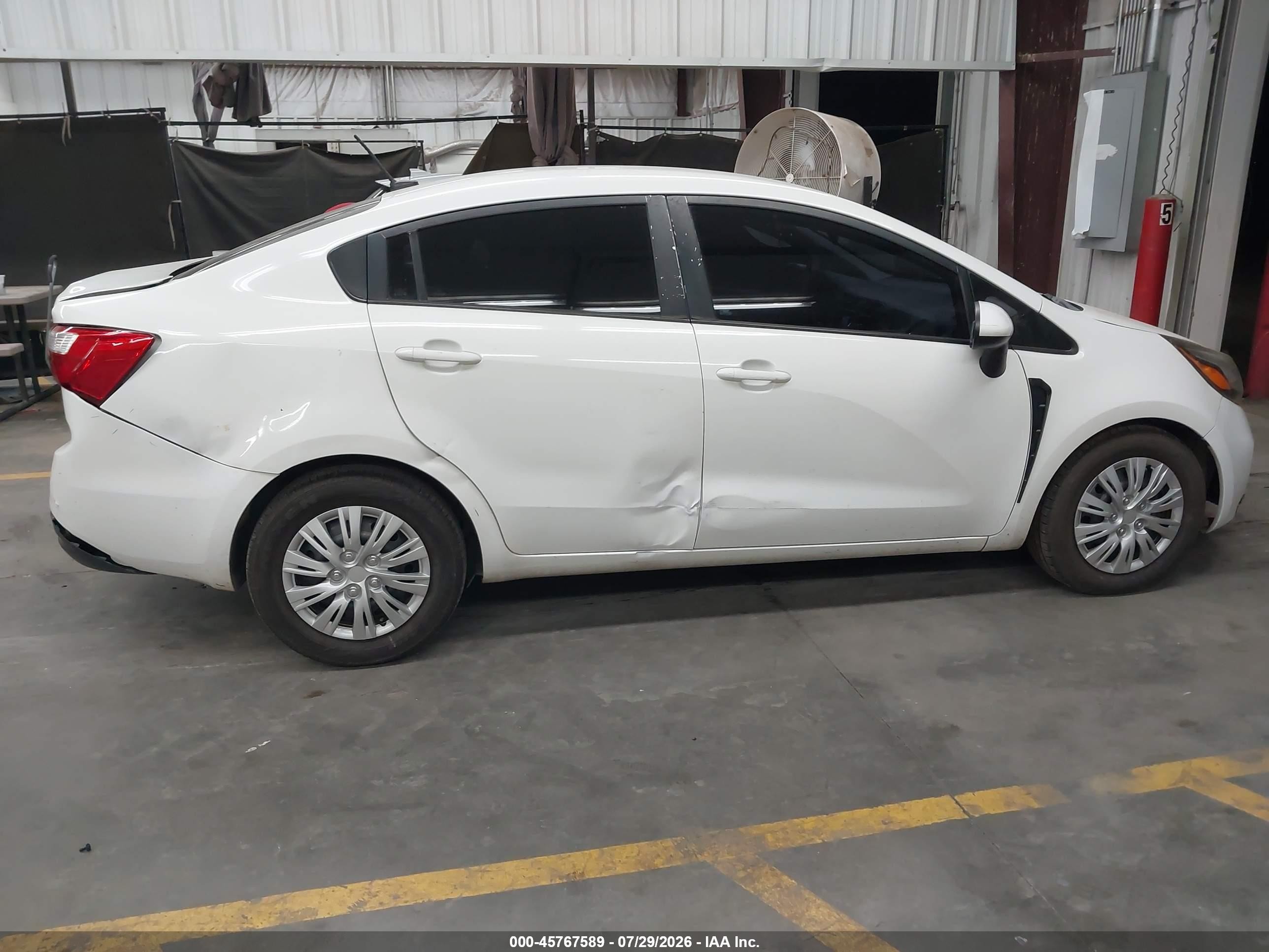 2013 Kia Rio Lx White vin: KNADM4A35D6207005