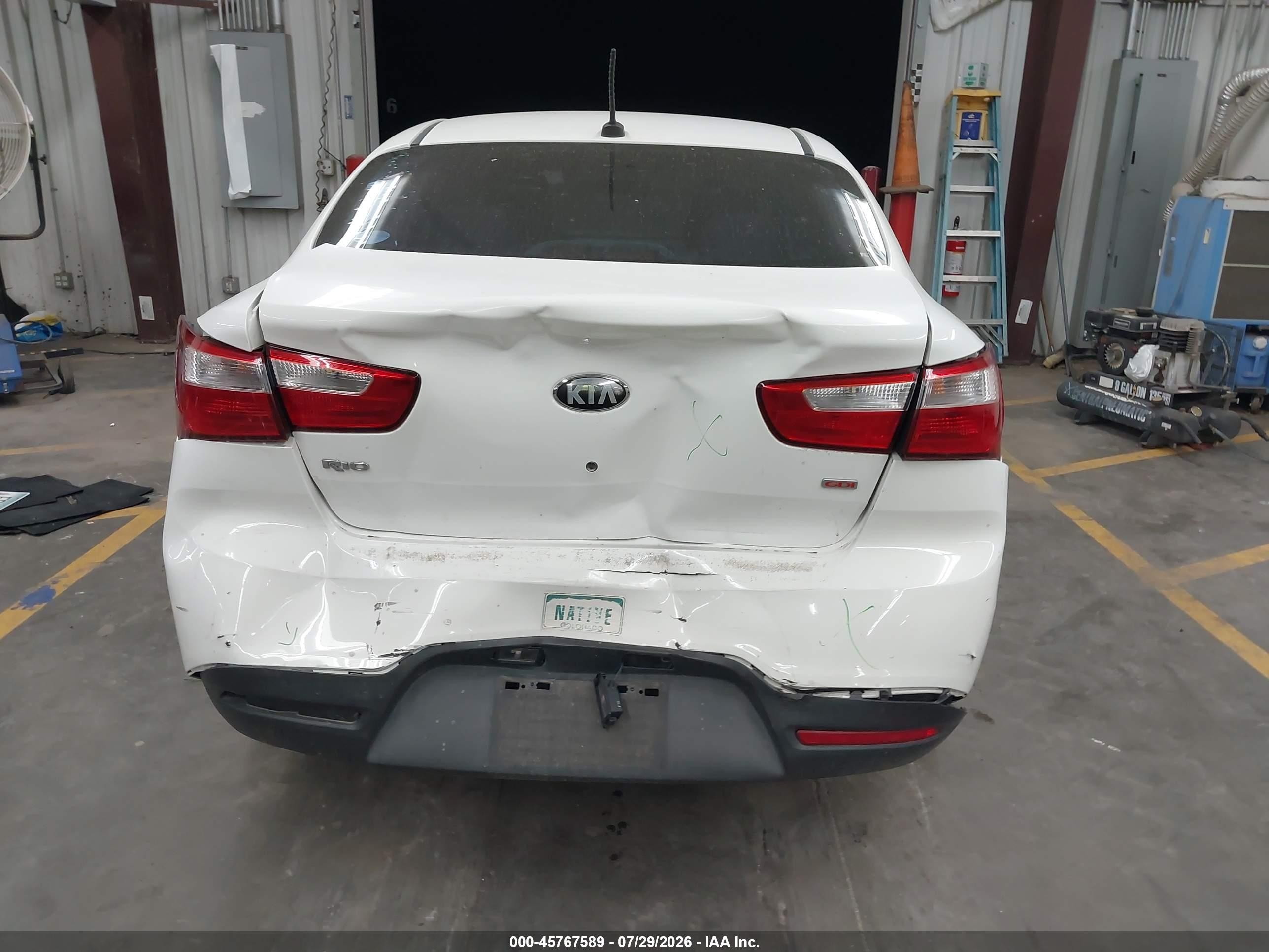 2013 Kia Rio Lx White vin: KNADM4A35D6207005