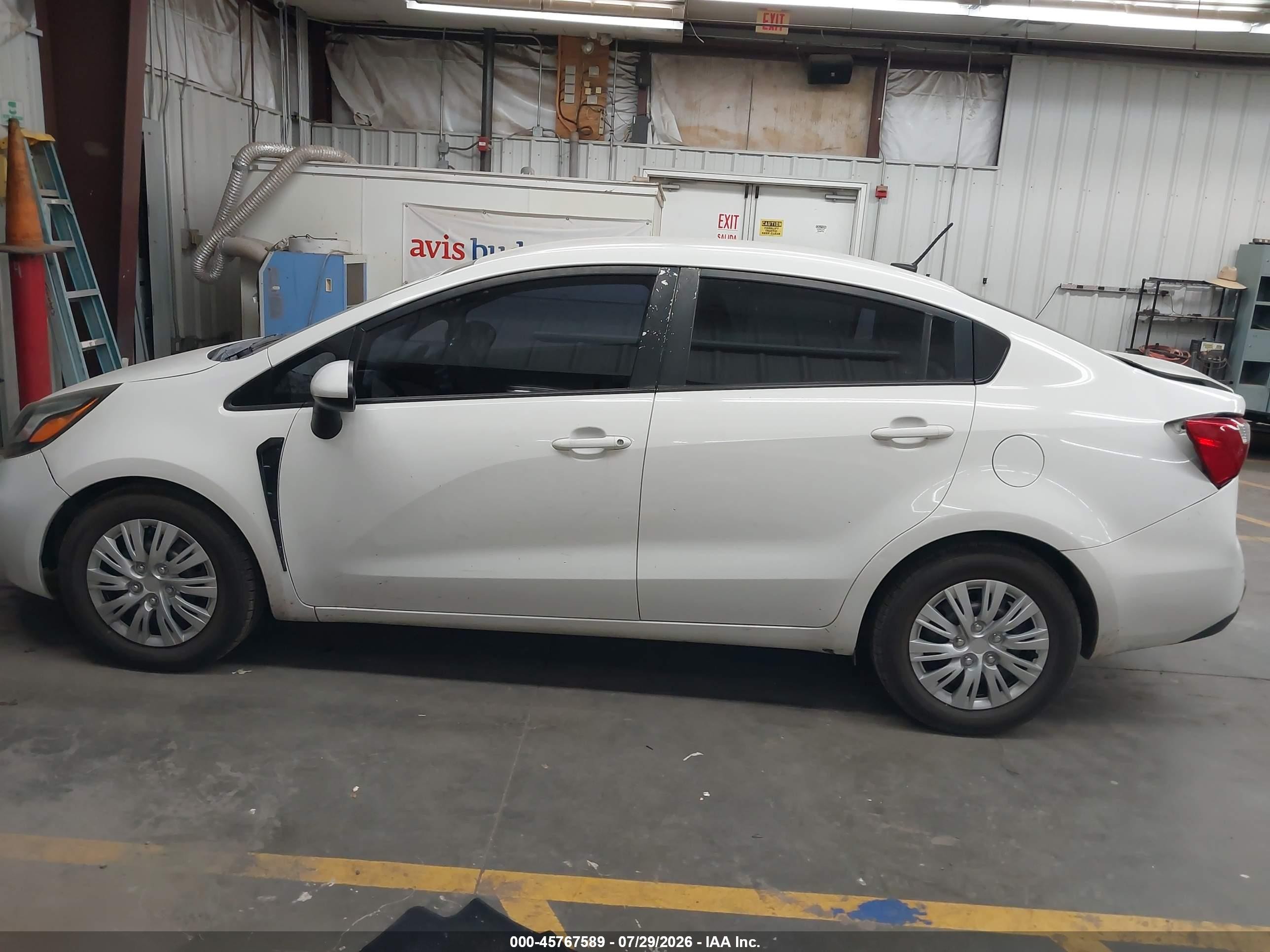 2013 Kia Rio Lx White vin: KNADM4A35D6207005