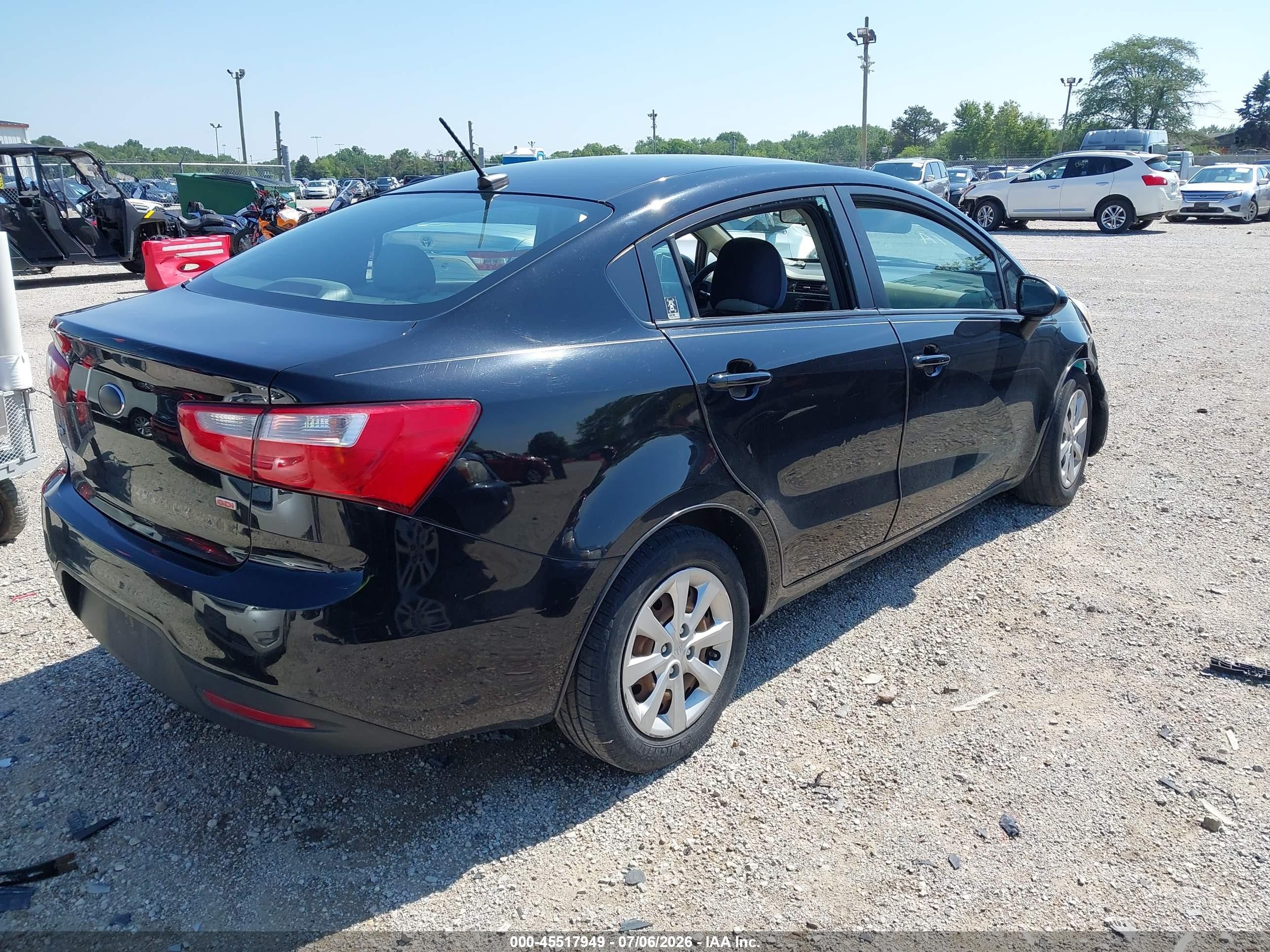 2013 Kia Rio Lx Black vin: KNADM4A35D6278415