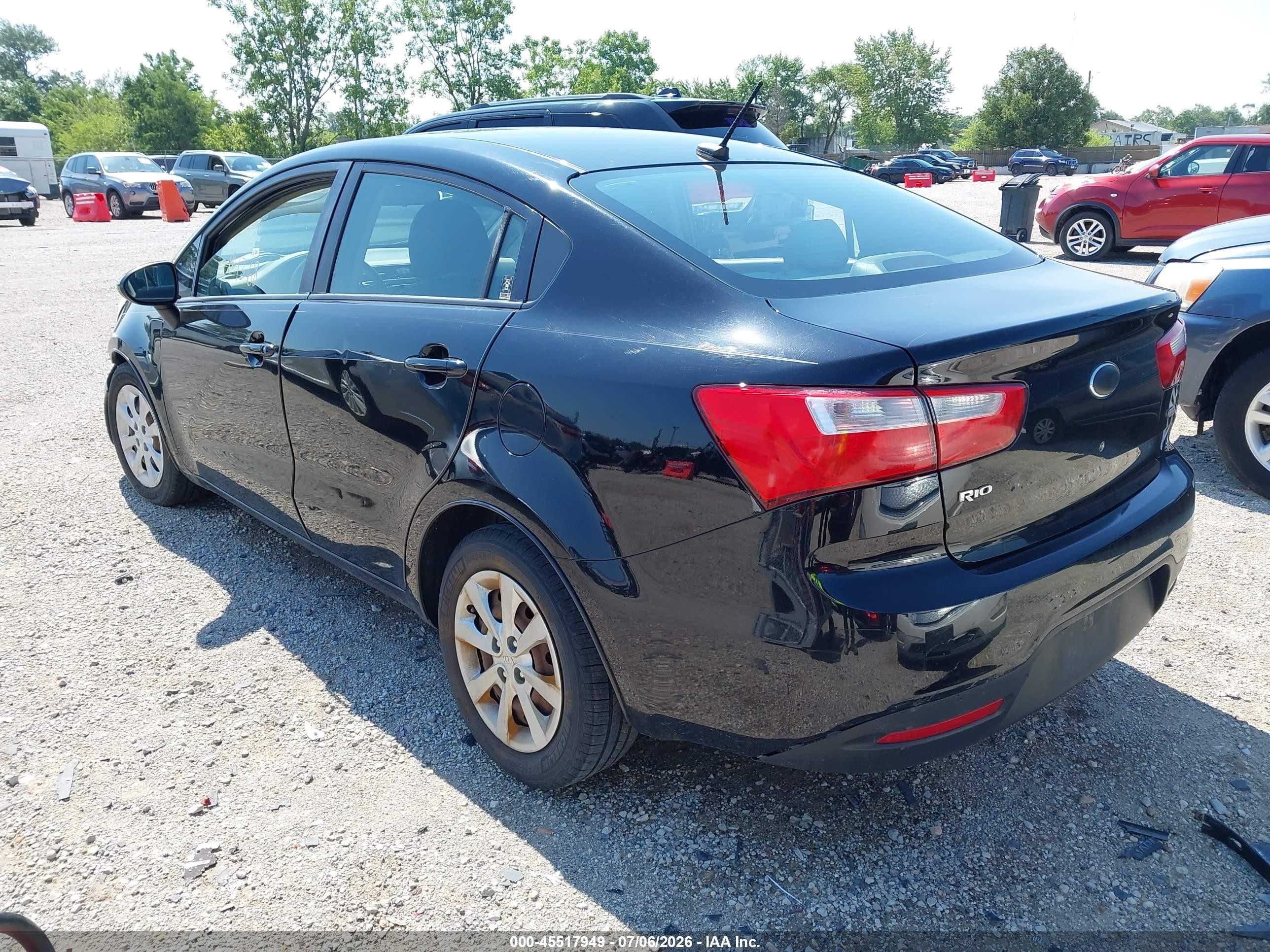 2013 Kia Rio Lx Black vin: KNADM4A35D6278415