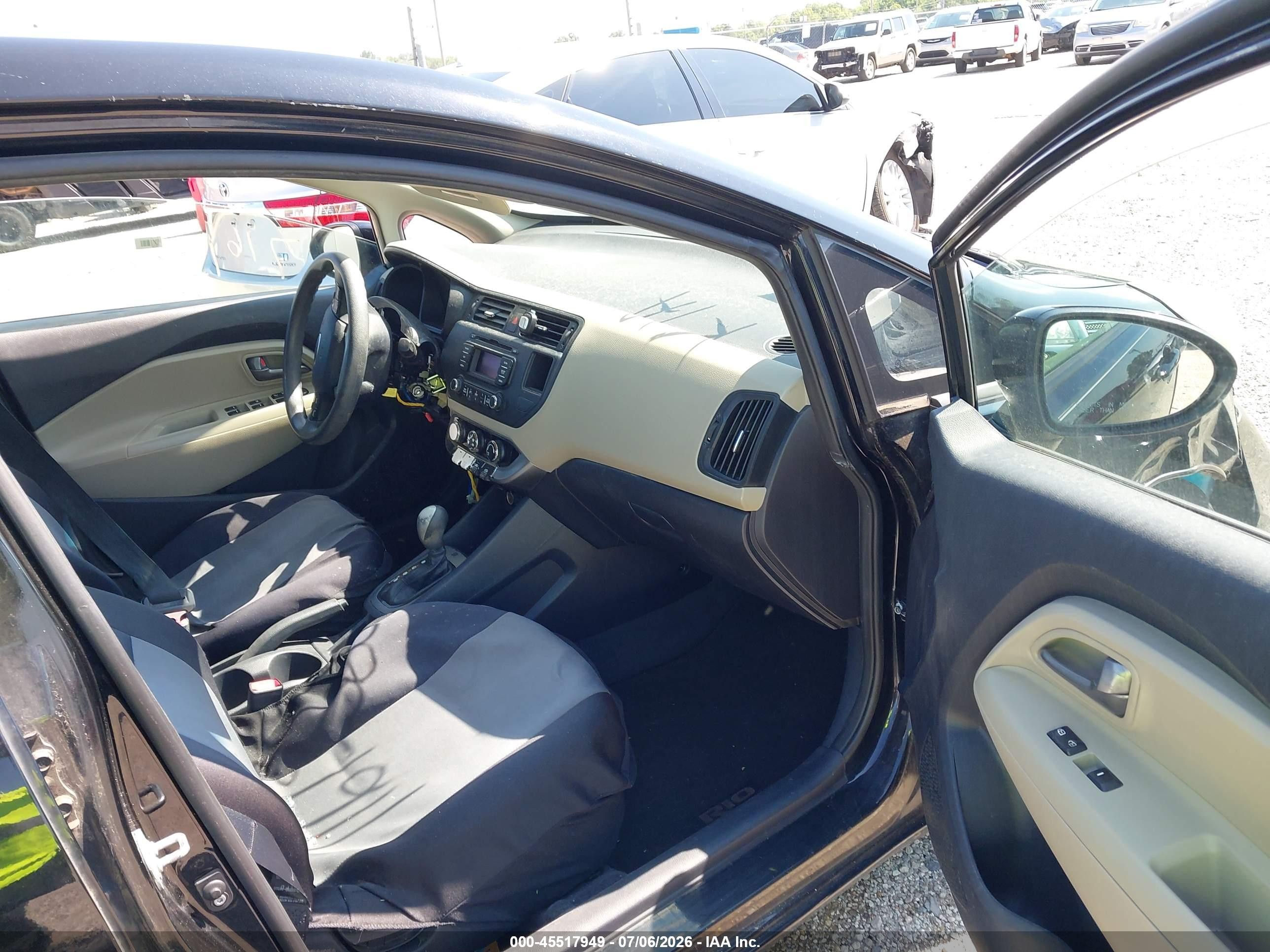 2013 Kia Rio Lx Black vin: KNADM4A35D6278415