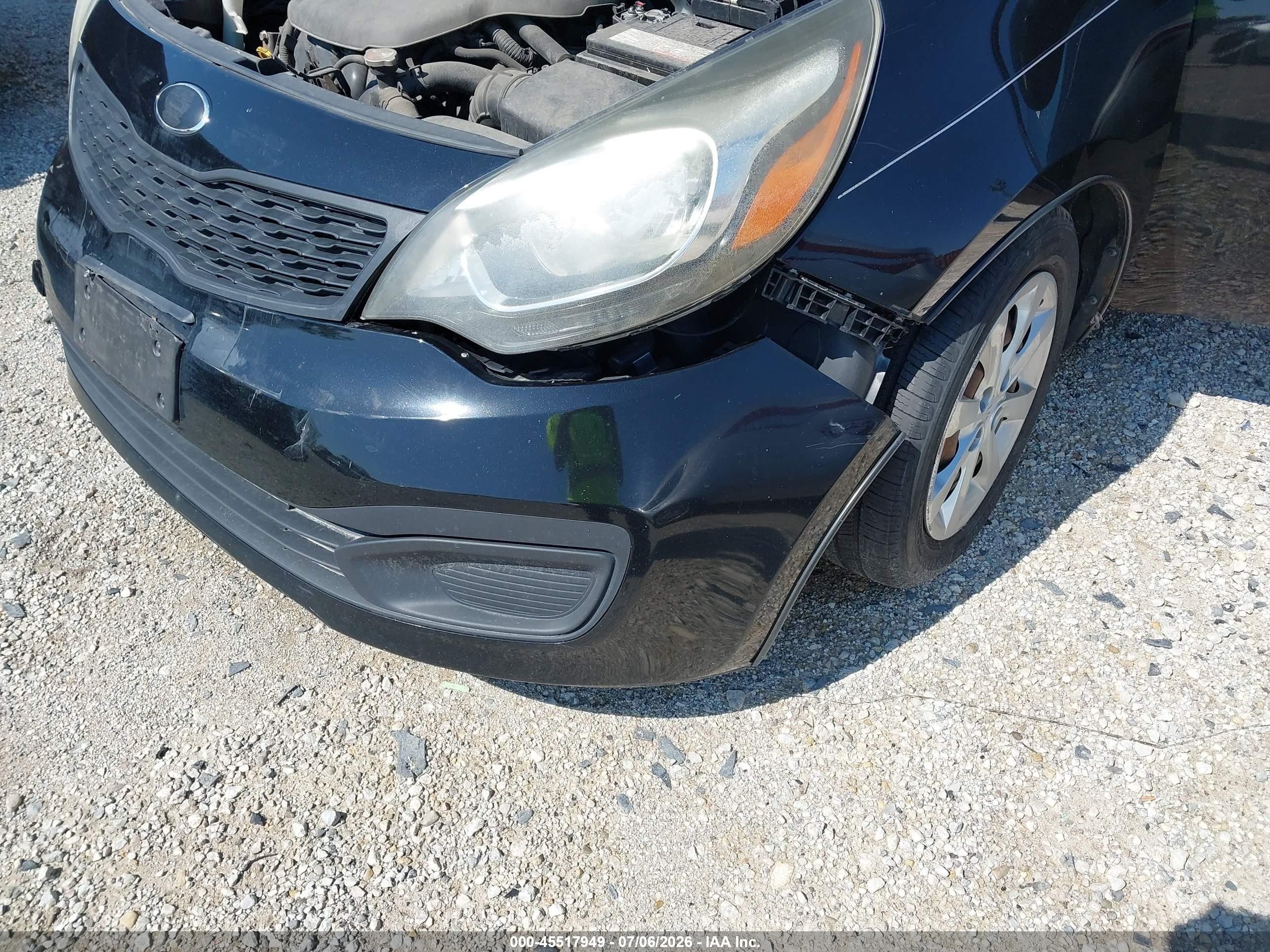 2013 Kia Rio Lx Black vin: KNADM4A35D6278415