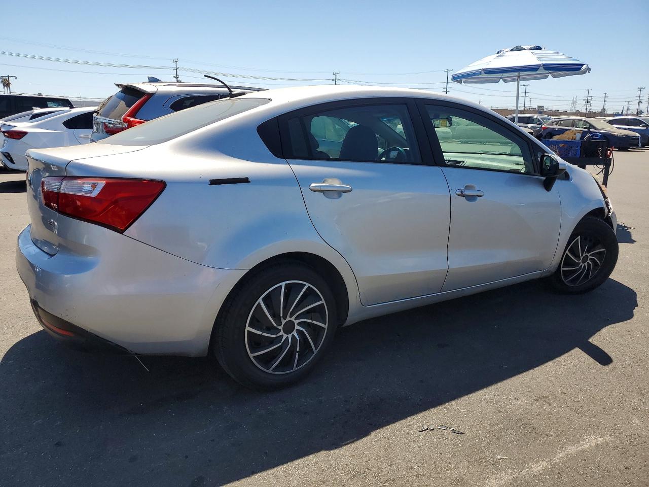 2014 Kia Rio Lx Silver vin: KNADM4A35E6354619
