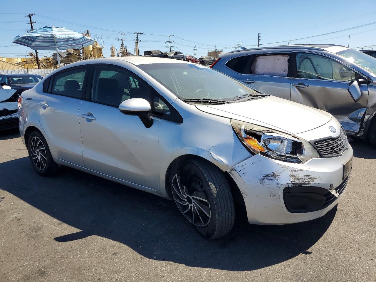 2014 Kia Rio Lx Silver vin: KNADM4A35E6354619