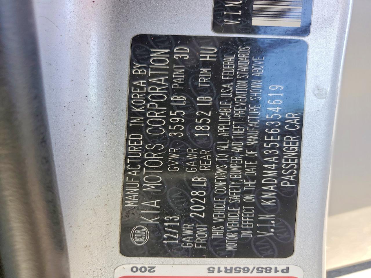 2014 Kia Rio Lx Silver vin: KNADM4A35E6354619