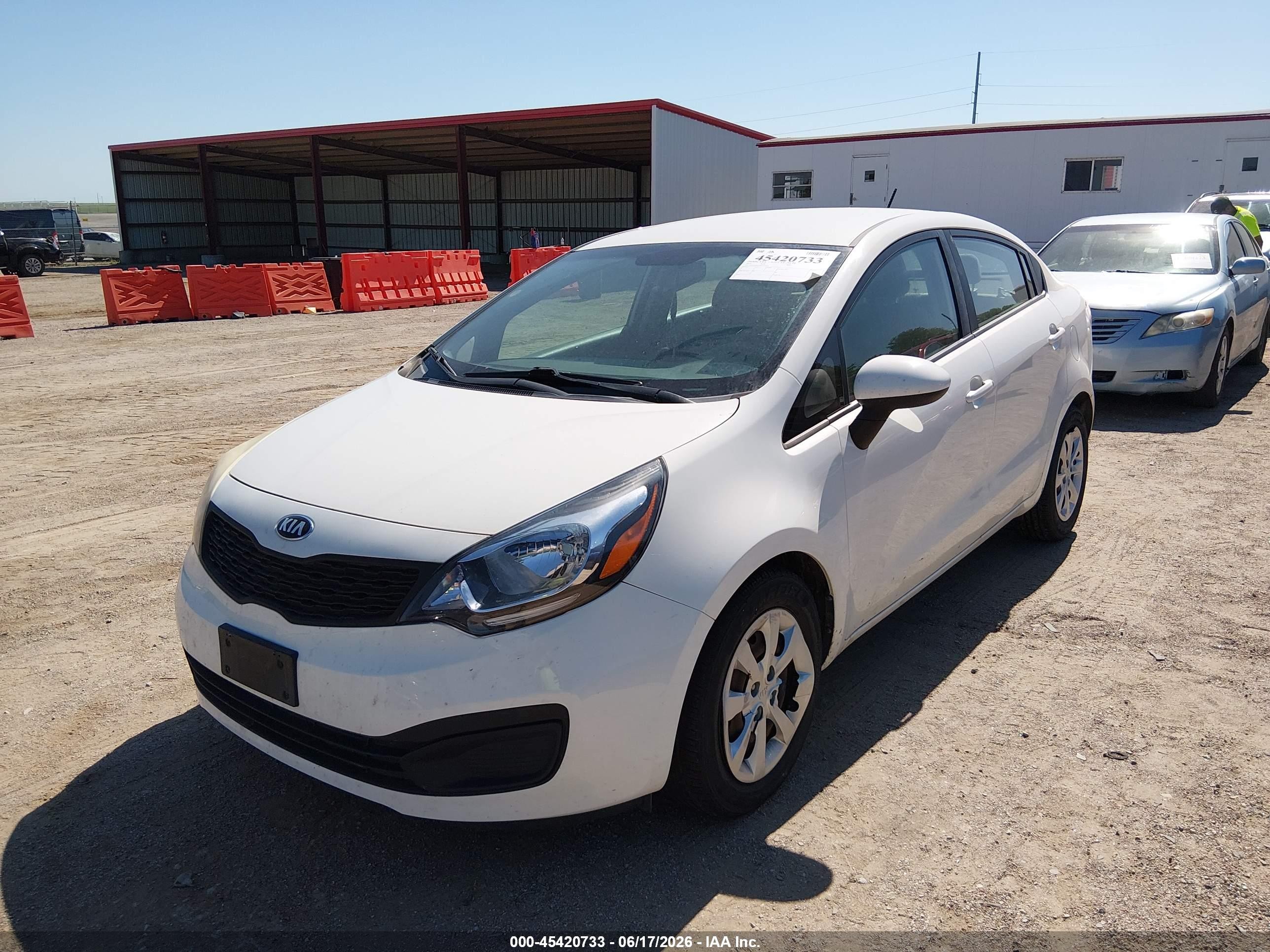2014 Kia Rio Lx White vin: KNADM4A35E6356242