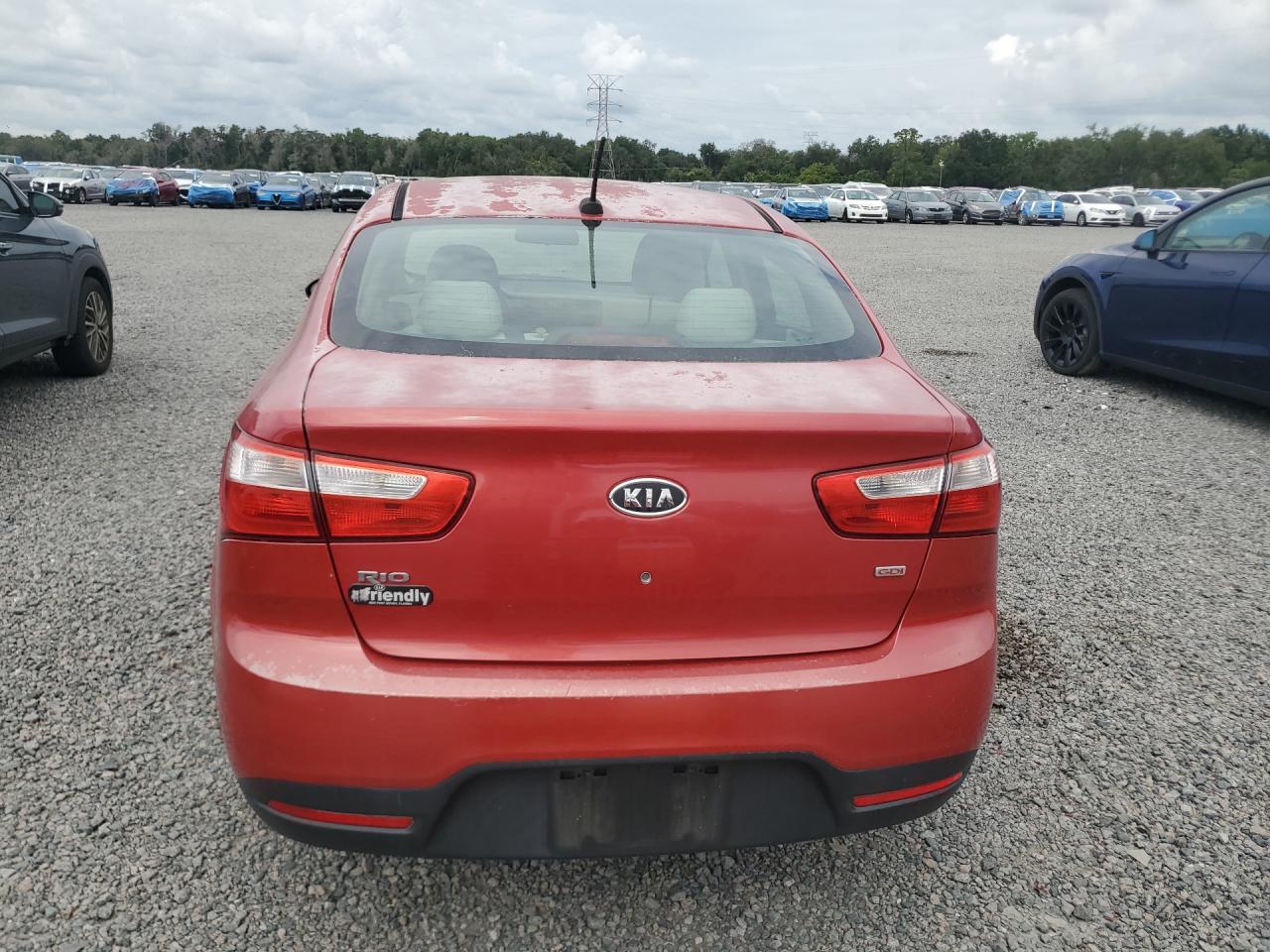 2012 Kia Rio Lx Red vin: KNADM4A36C6055685