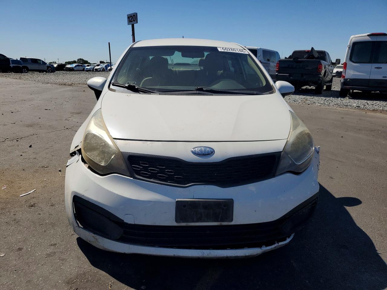 2013 Kia Rio Lx White vin: KNADM4A36D6154377