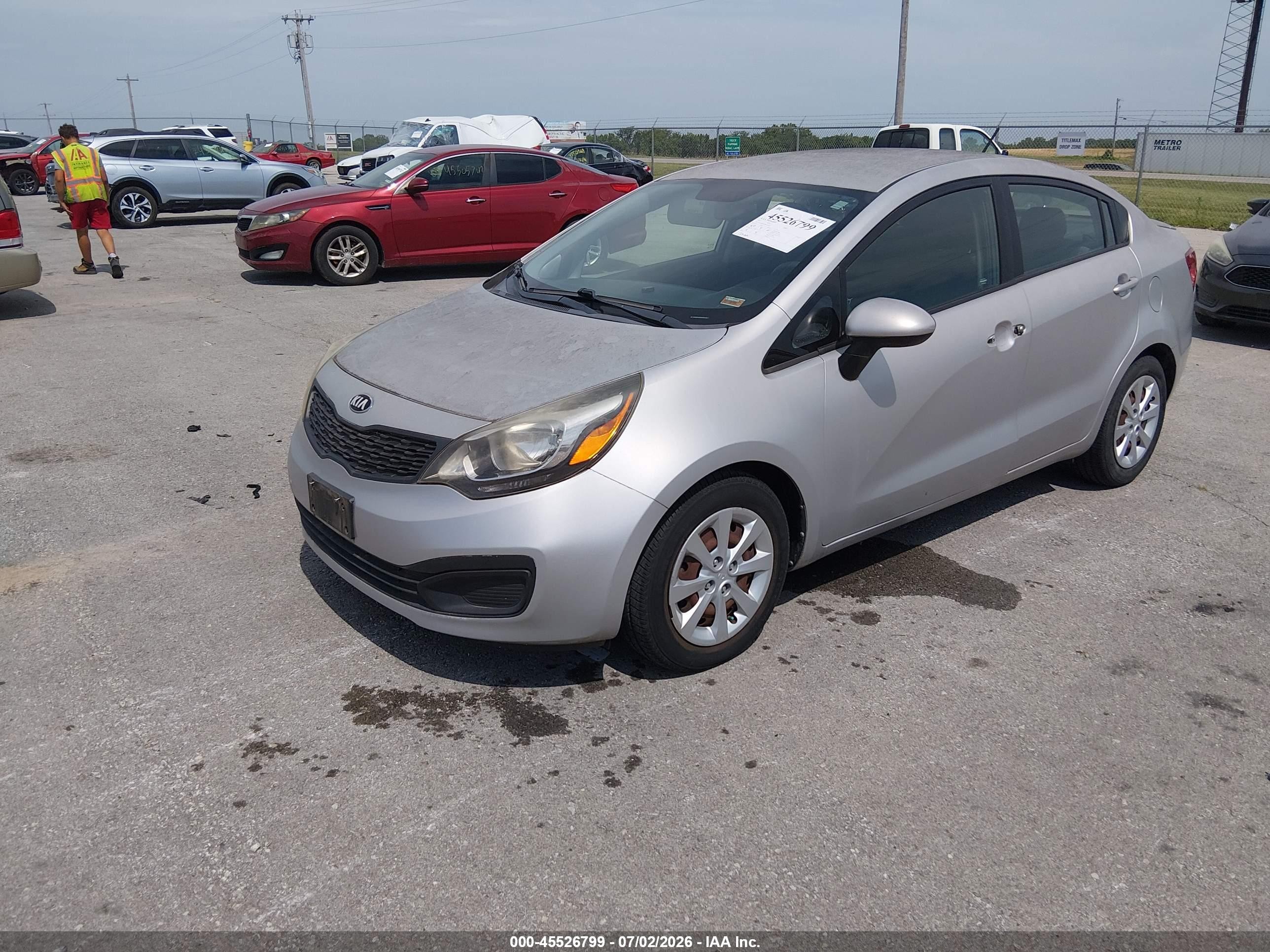 2013 Kia Rio Lx Silver vin: KNADM4A36D6164472