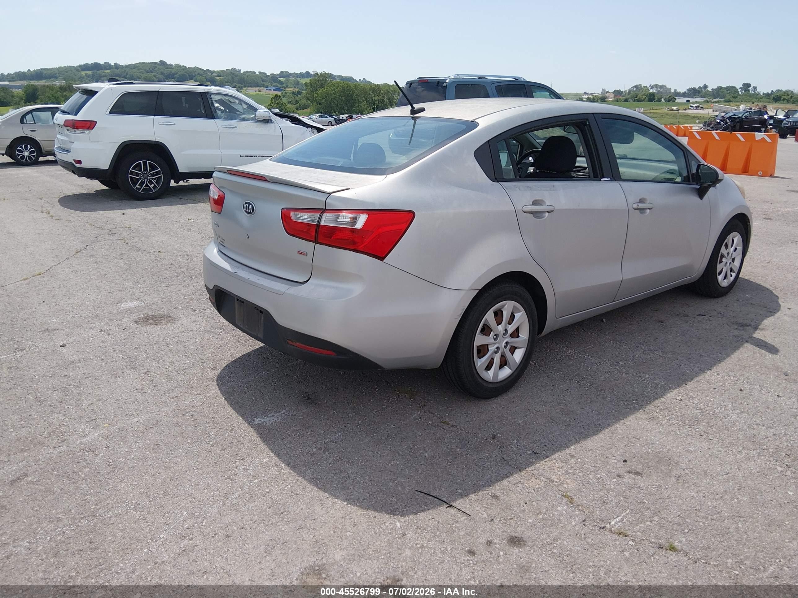 2013 Kia Rio Lx Silver vin: KNADM4A36D6164472