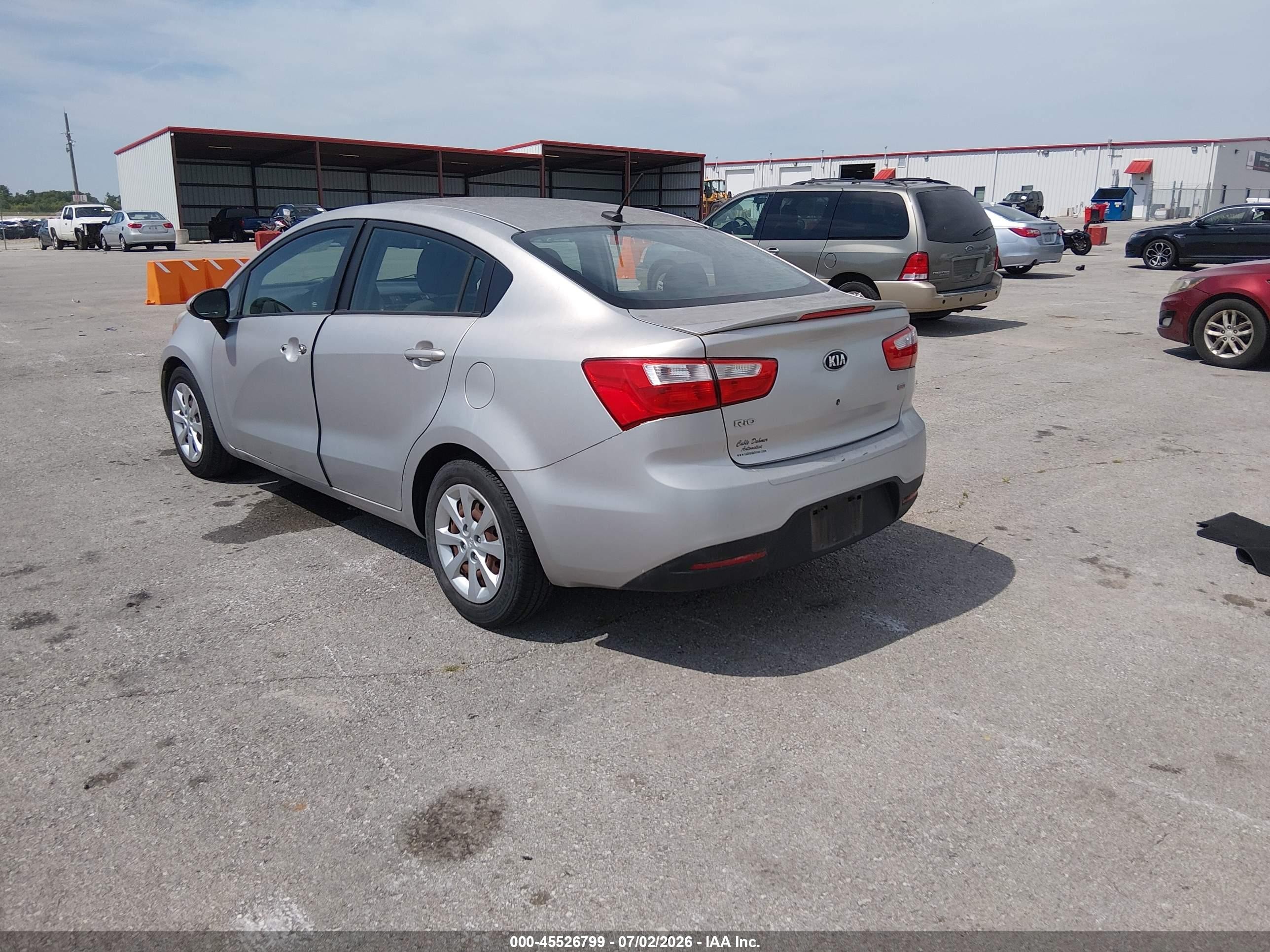 2013 Kia Rio Lx Silver vin: KNADM4A36D6164472