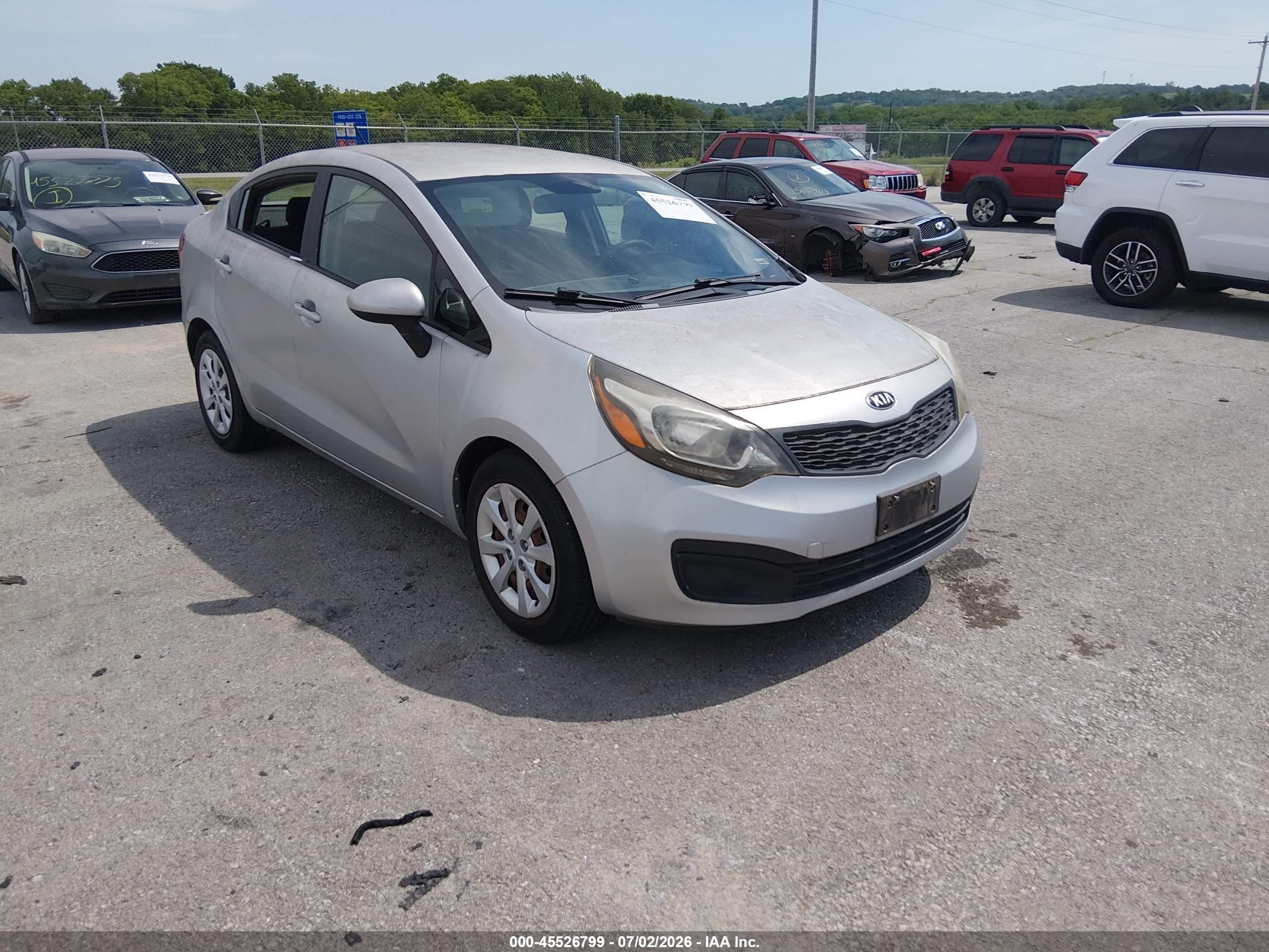 2013 Kia Rio Lx Silver vin: KNADM4A36D6164472