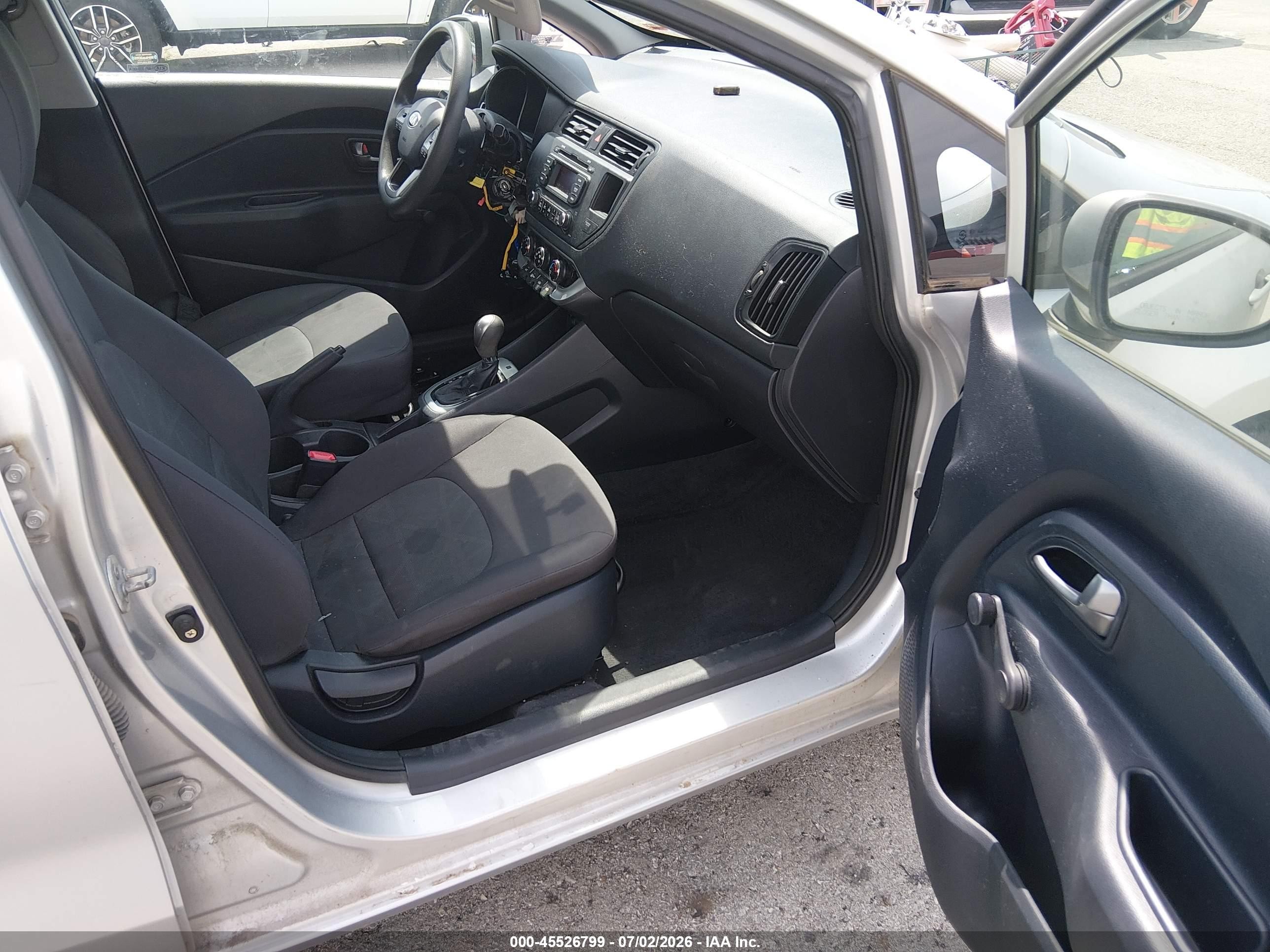 2013 Kia Rio Lx Silver vin: KNADM4A36D6164472