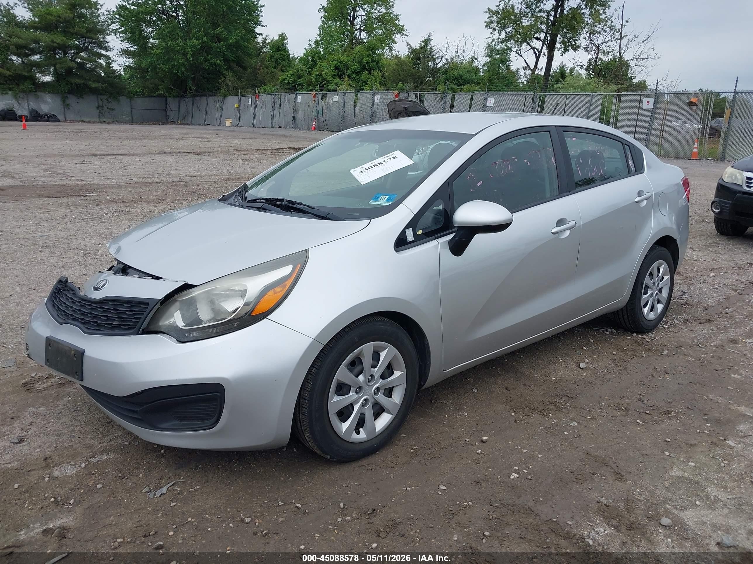2013 Kia Rio Lx Silver vin: KNADM4A36D6178324