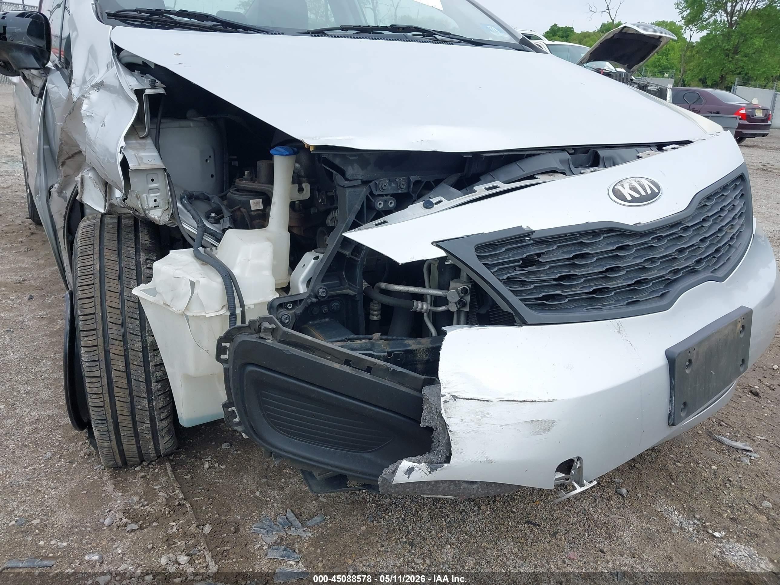 2013 Kia Rio Lx Silver vin: KNADM4A36D6178324