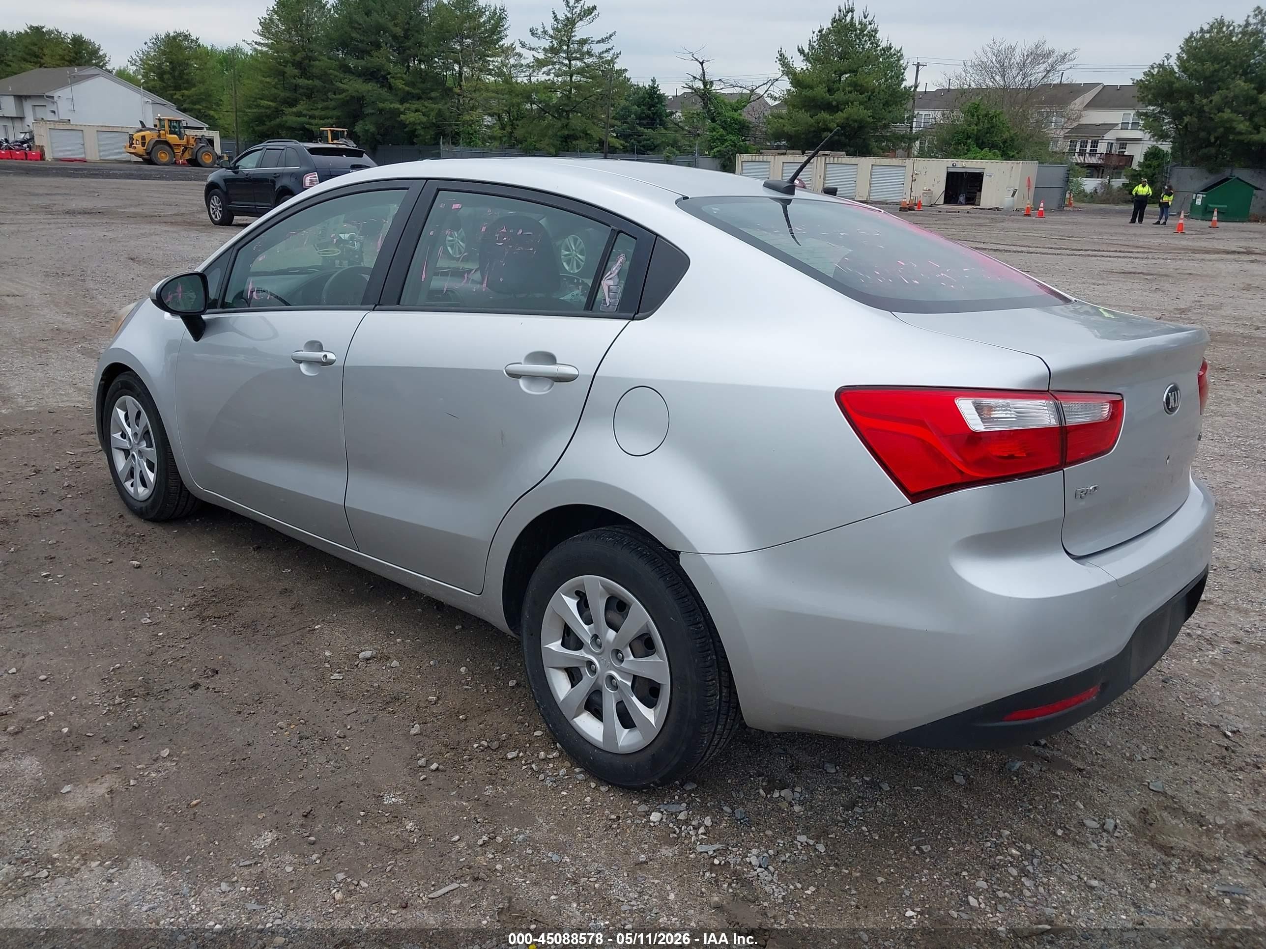 2013 Kia Rio Lx Silver vin: KNADM4A36D6178324