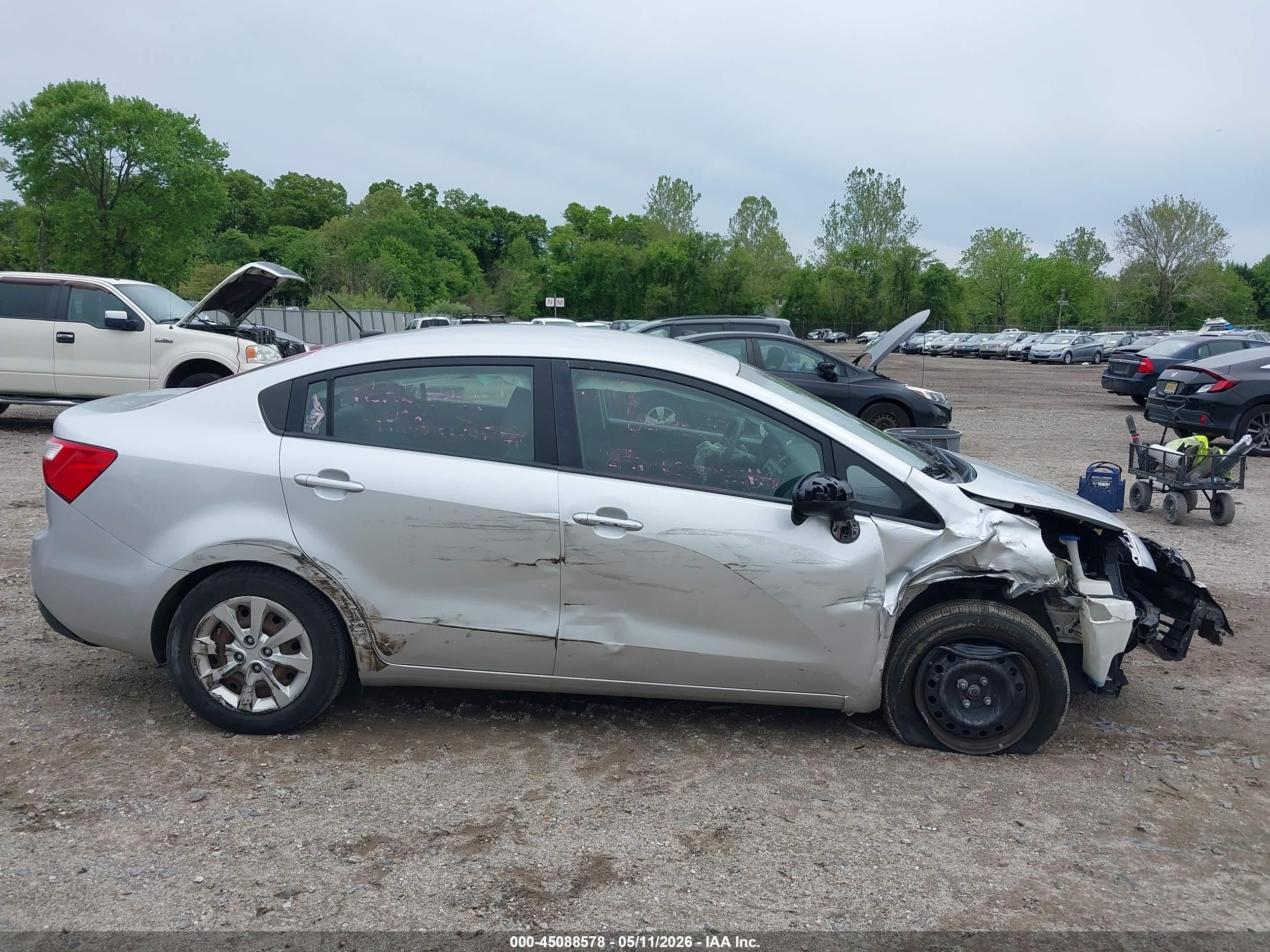 2013 Kia Rio Lx Silver vin: KNADM4A36D6178324