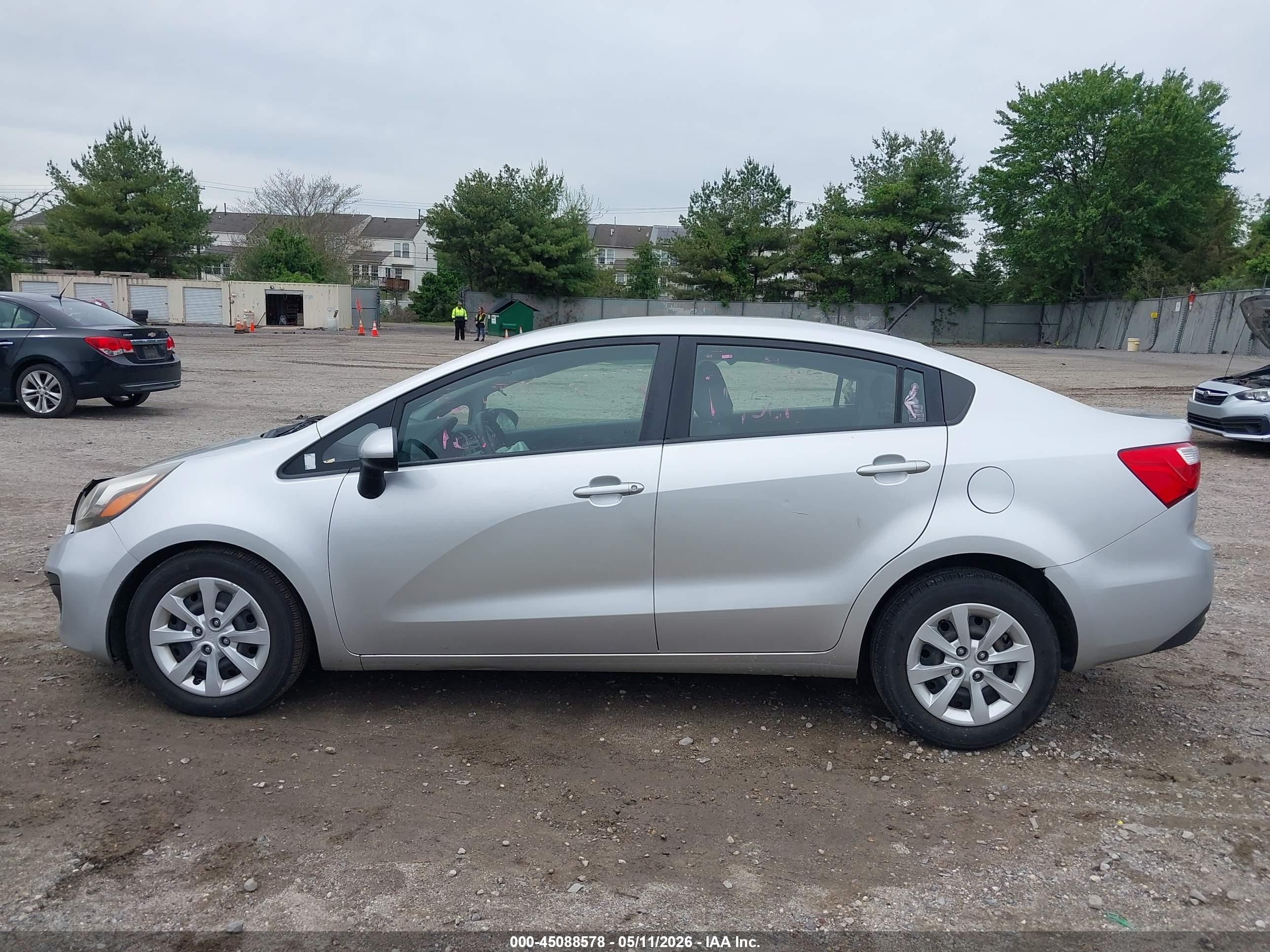 2013 Kia Rio Lx Silver vin: KNADM4A36D6178324