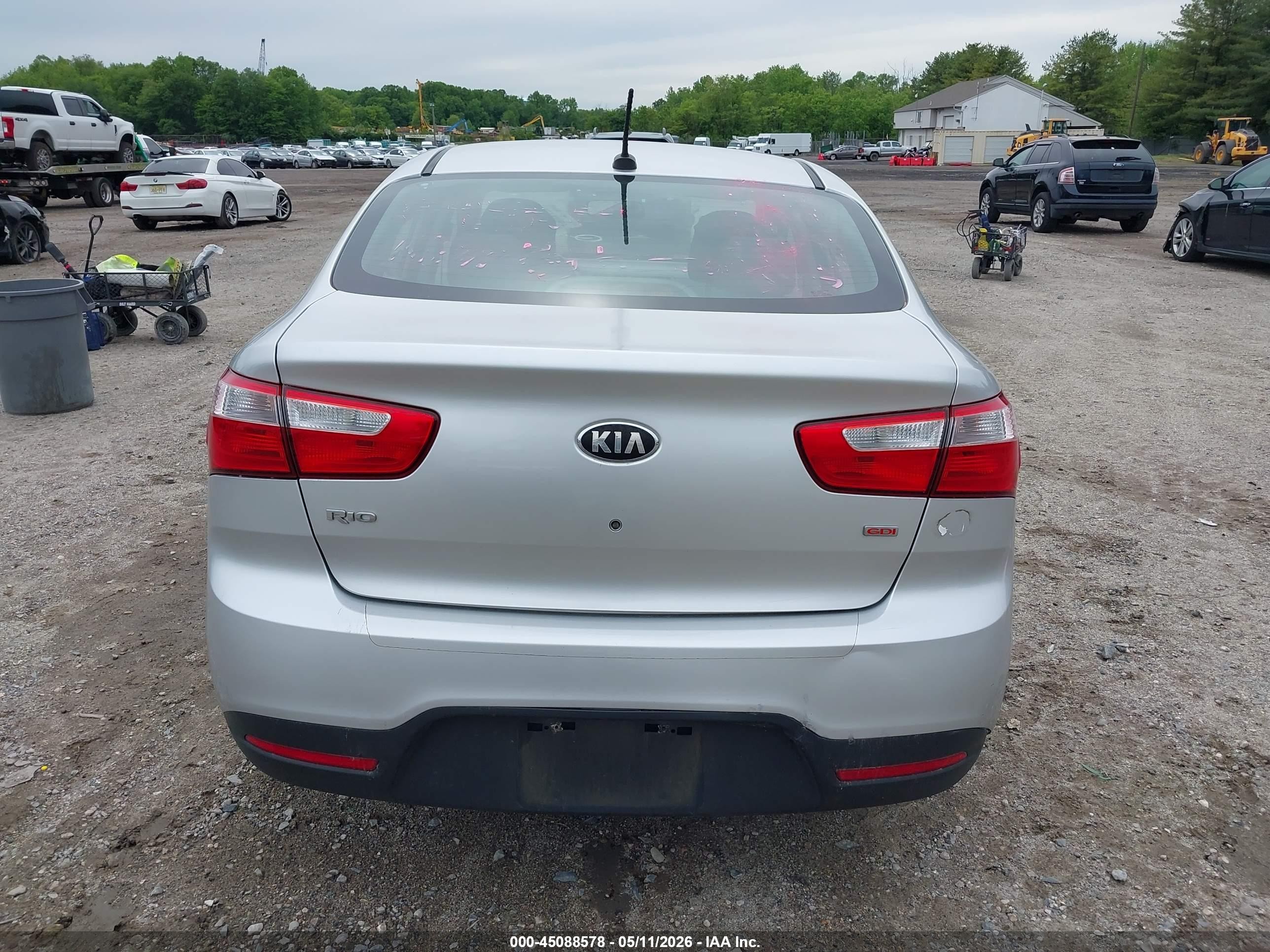 2013 Kia Rio Lx Silver vin: KNADM4A36D6178324