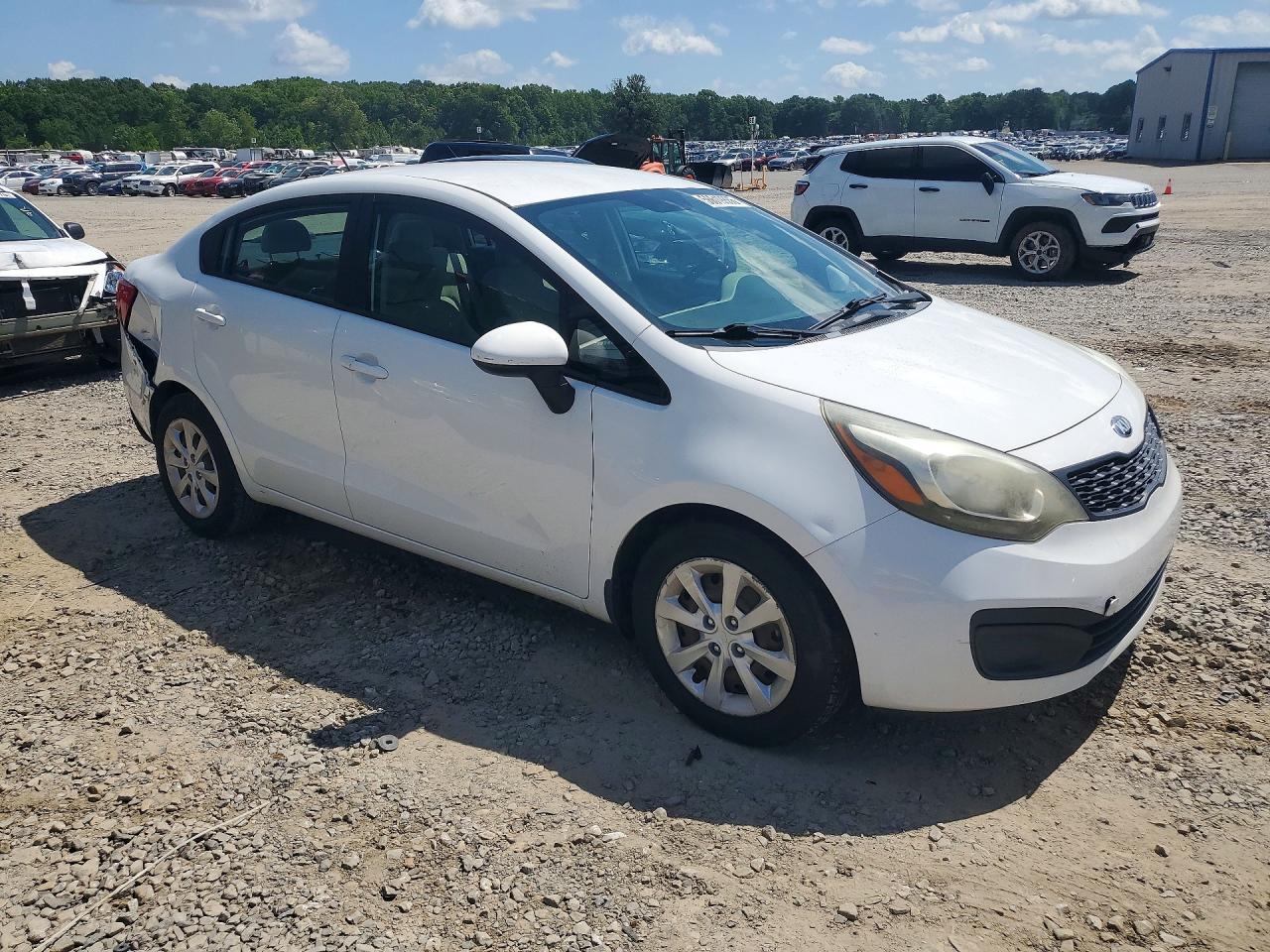 2013 Kia Rio Lx White vin: KNADM4A36D6223696