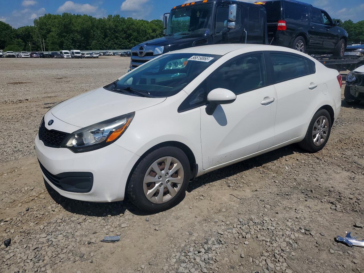 2013 Kia Rio Lx White vin: KNADM4A36D6223696