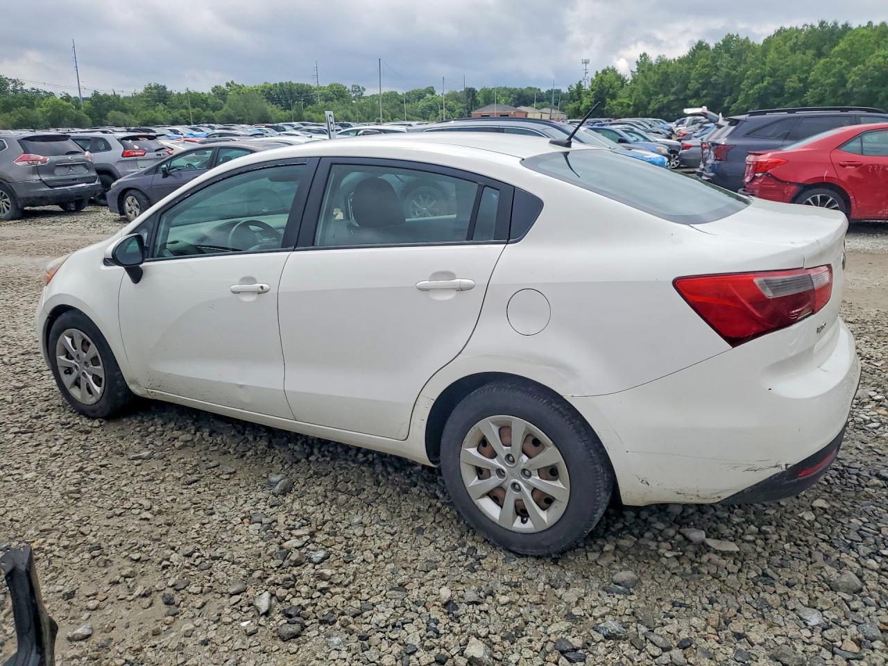 2013 Kia Rio Lx White vin: KNADM4A36D6243303