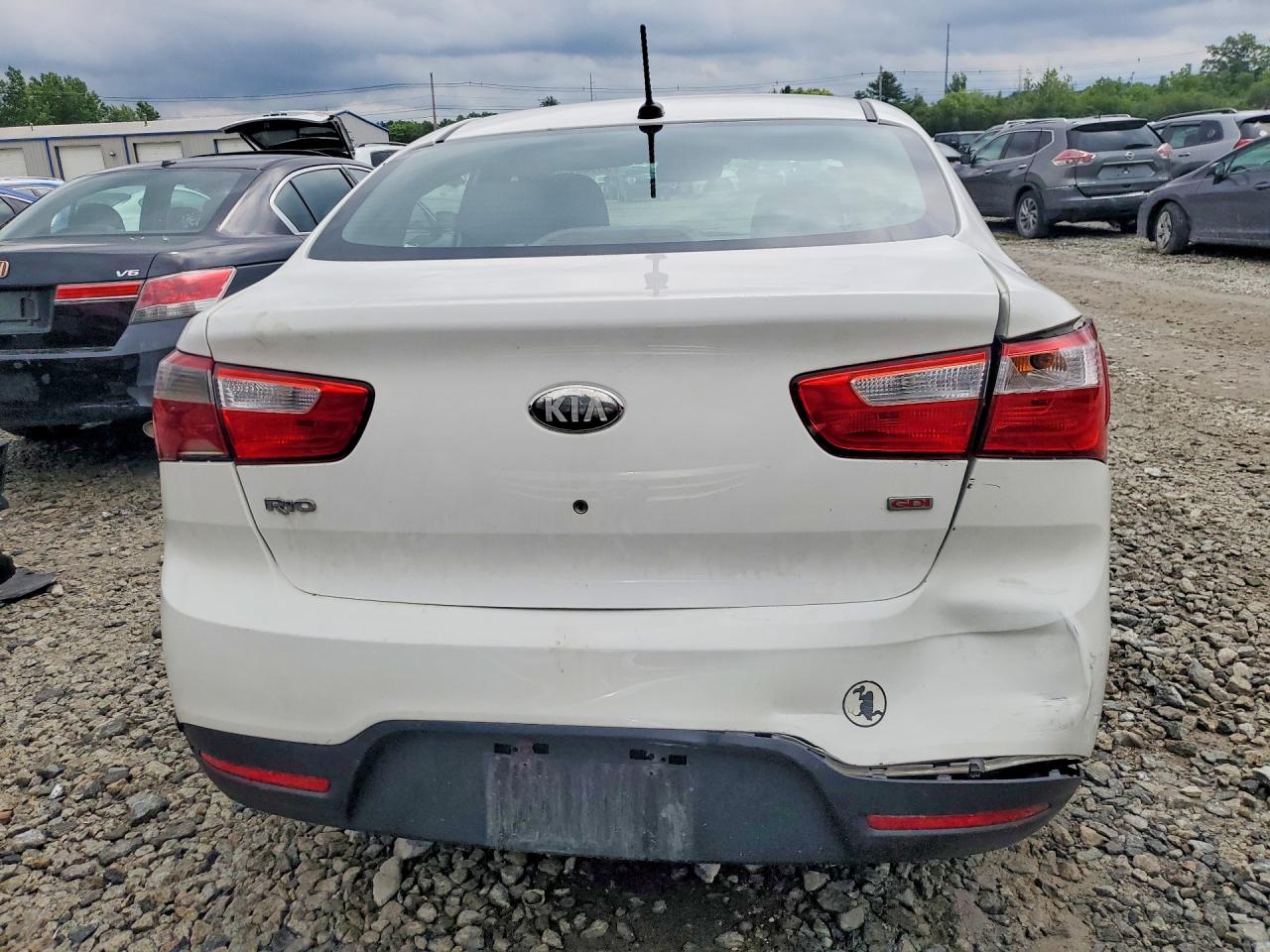 2013 Kia Rio Lx White vin: KNADM4A36D6243303