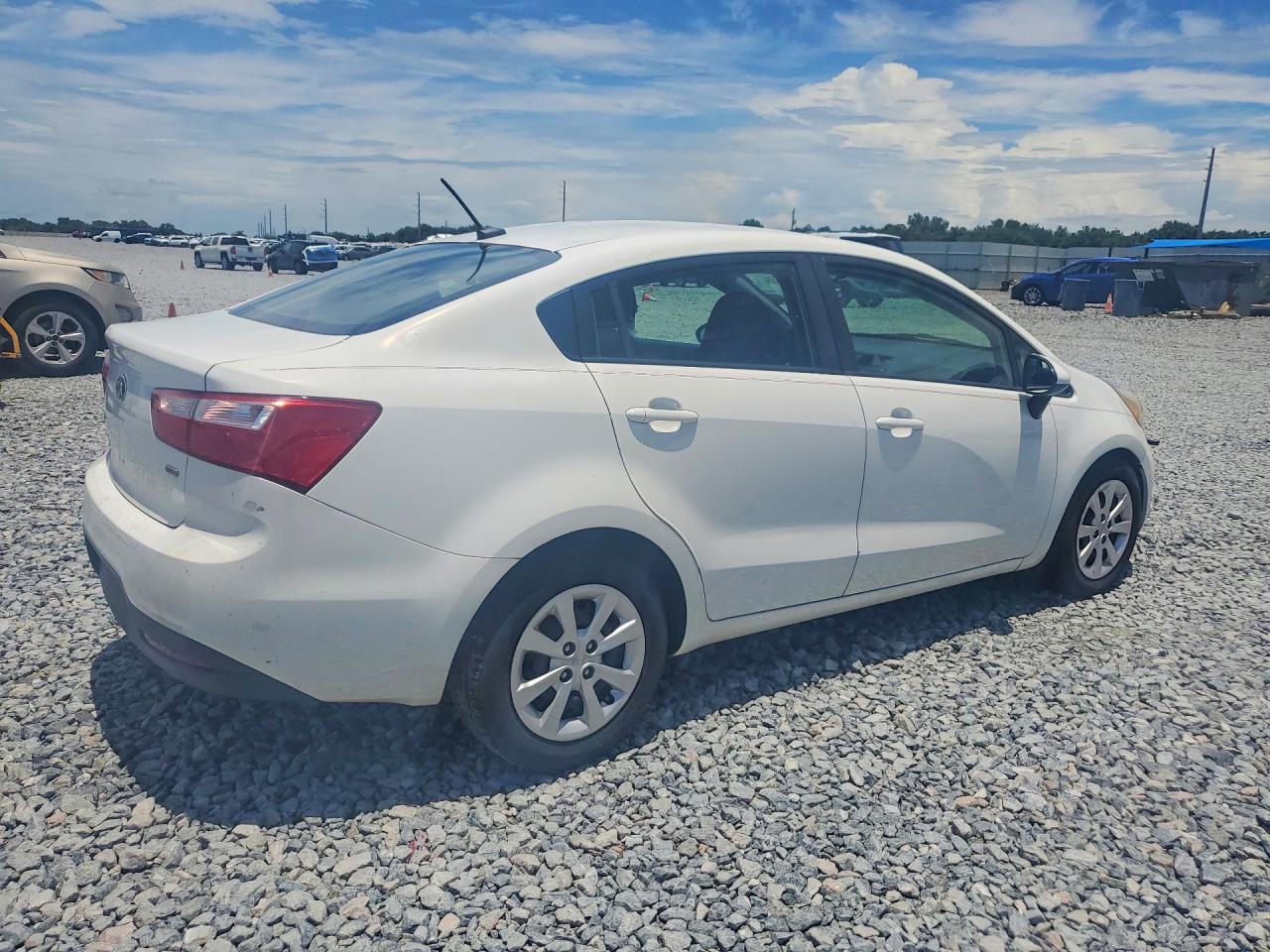 2014 Kia Rio Lx White vin: KNADM4A36E6376306