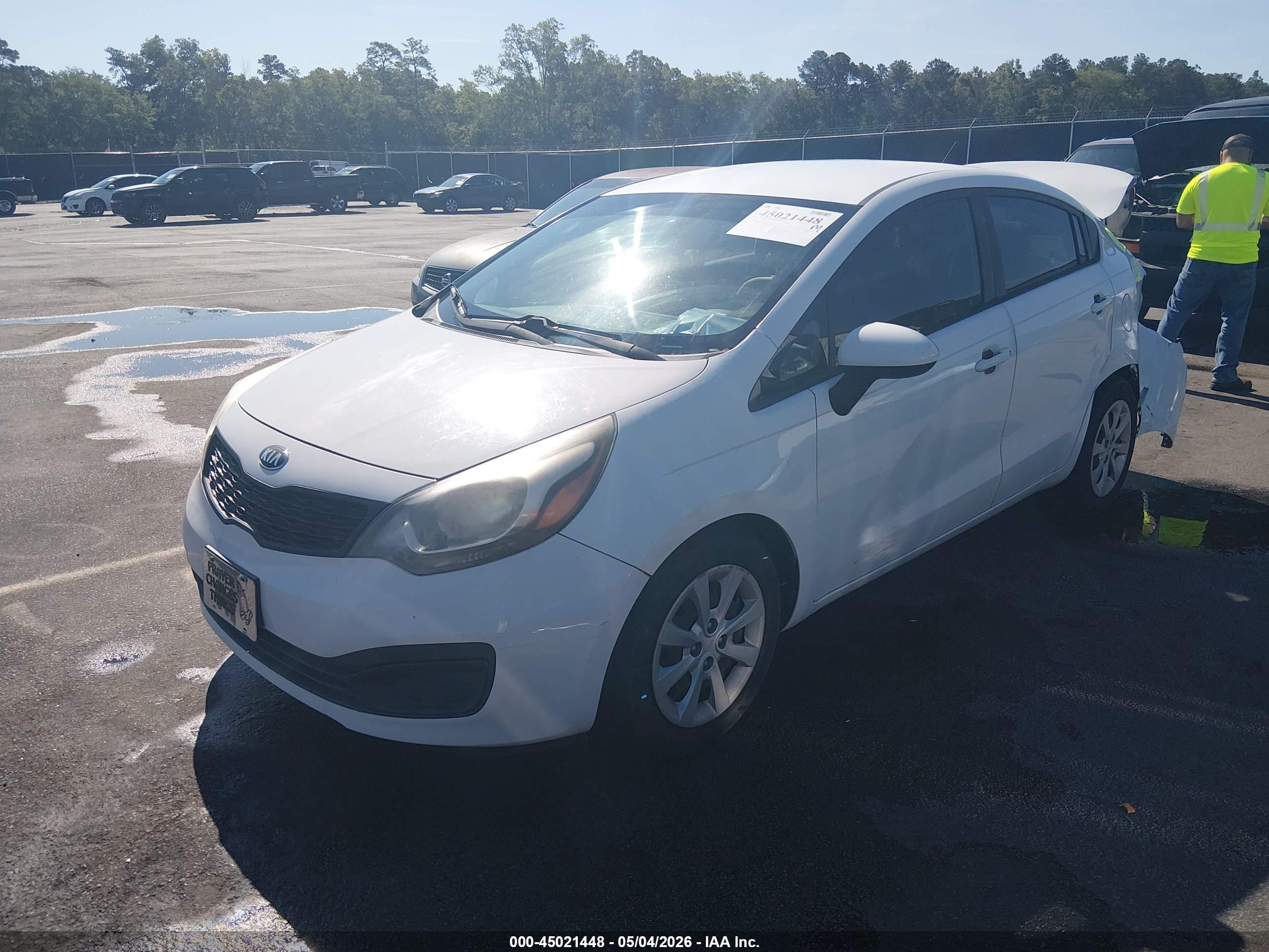 2015 Kia Rio Lx White vin: KNADM4A36F6435033