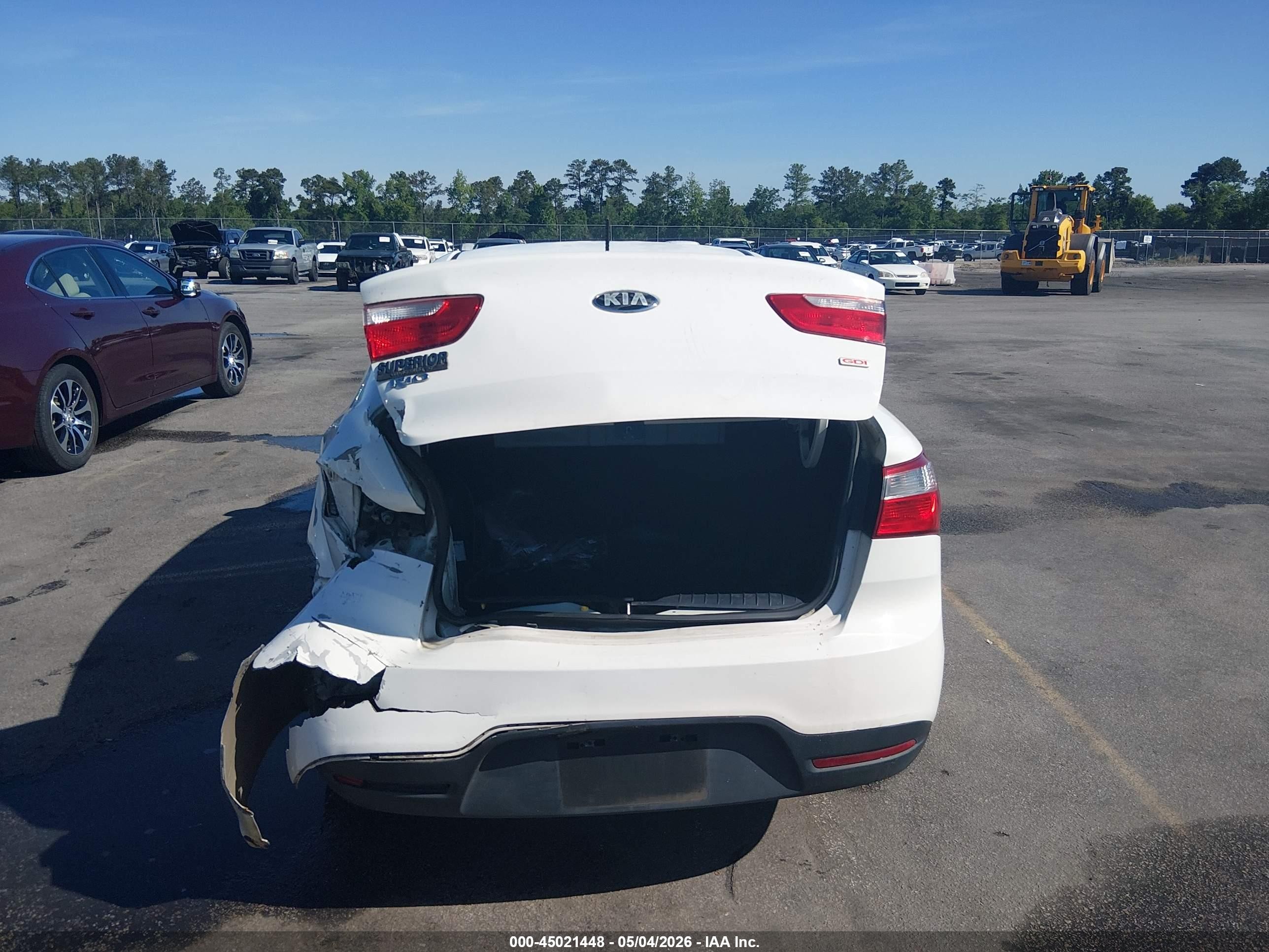 2015 Kia Rio Lx White vin: KNADM4A36F6435033