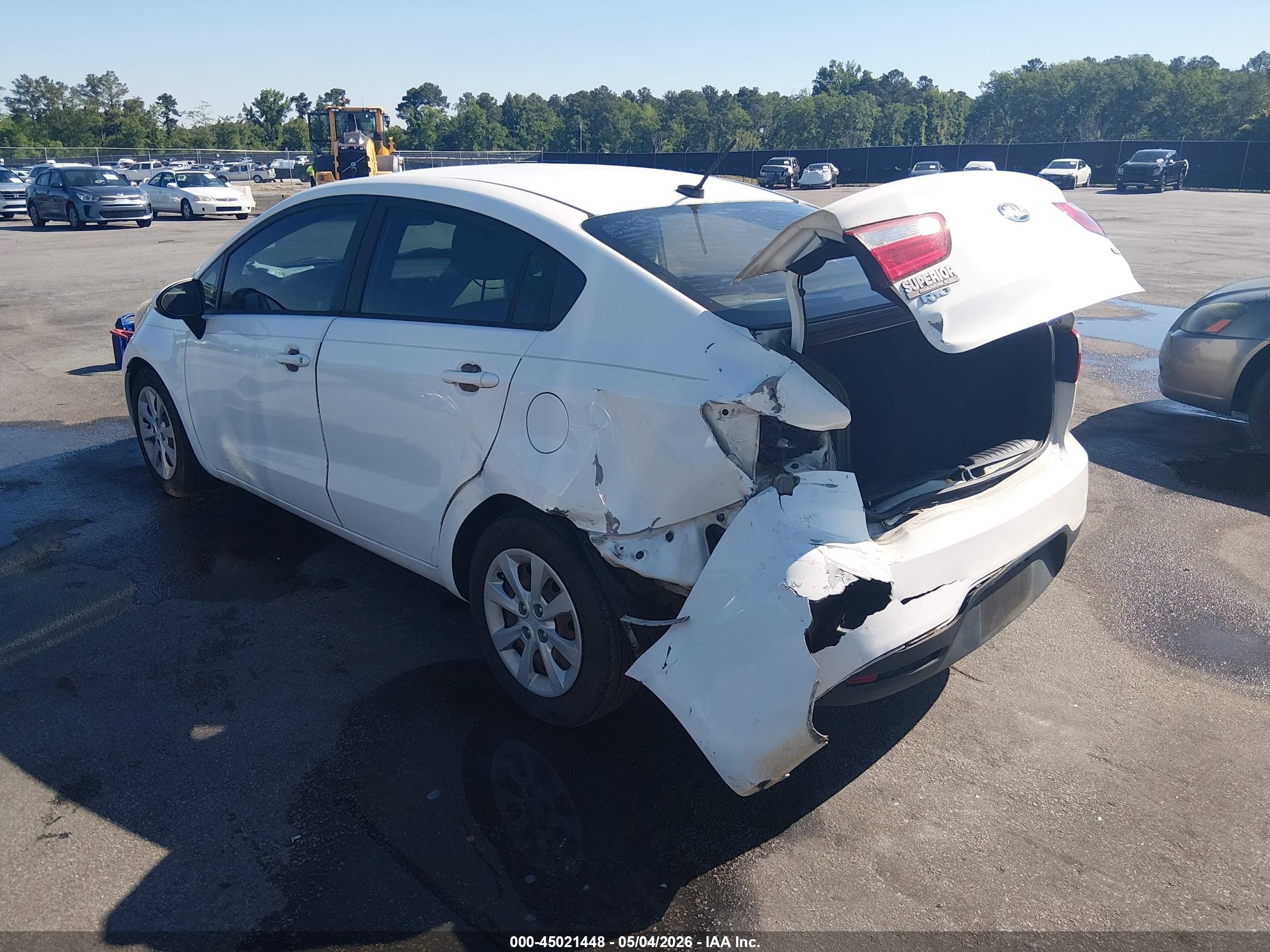 2015 Kia Rio Lx White vin: KNADM4A36F6435033