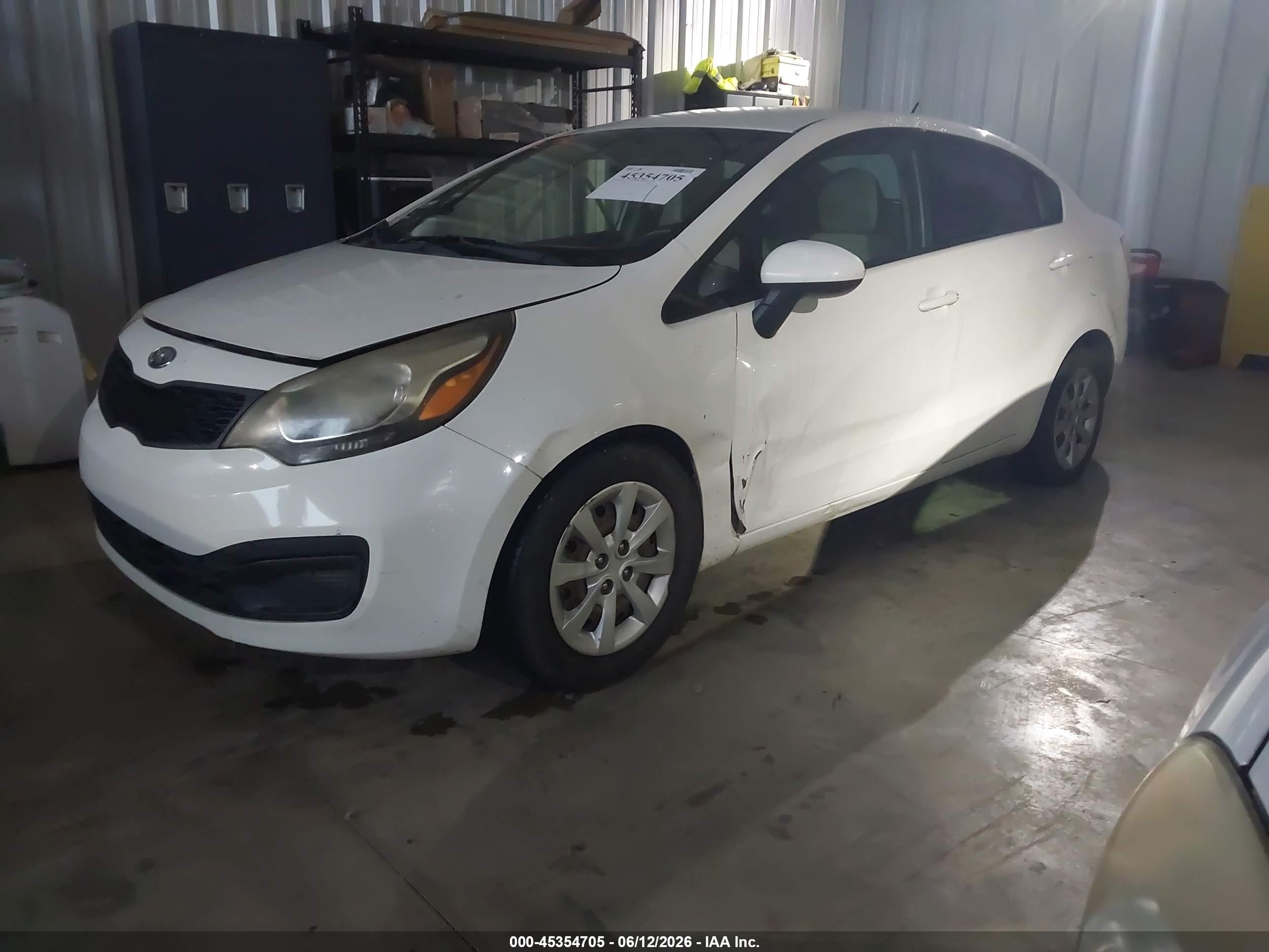 2013 Kia Rio Lx White vin: KNADM4A37D6126362