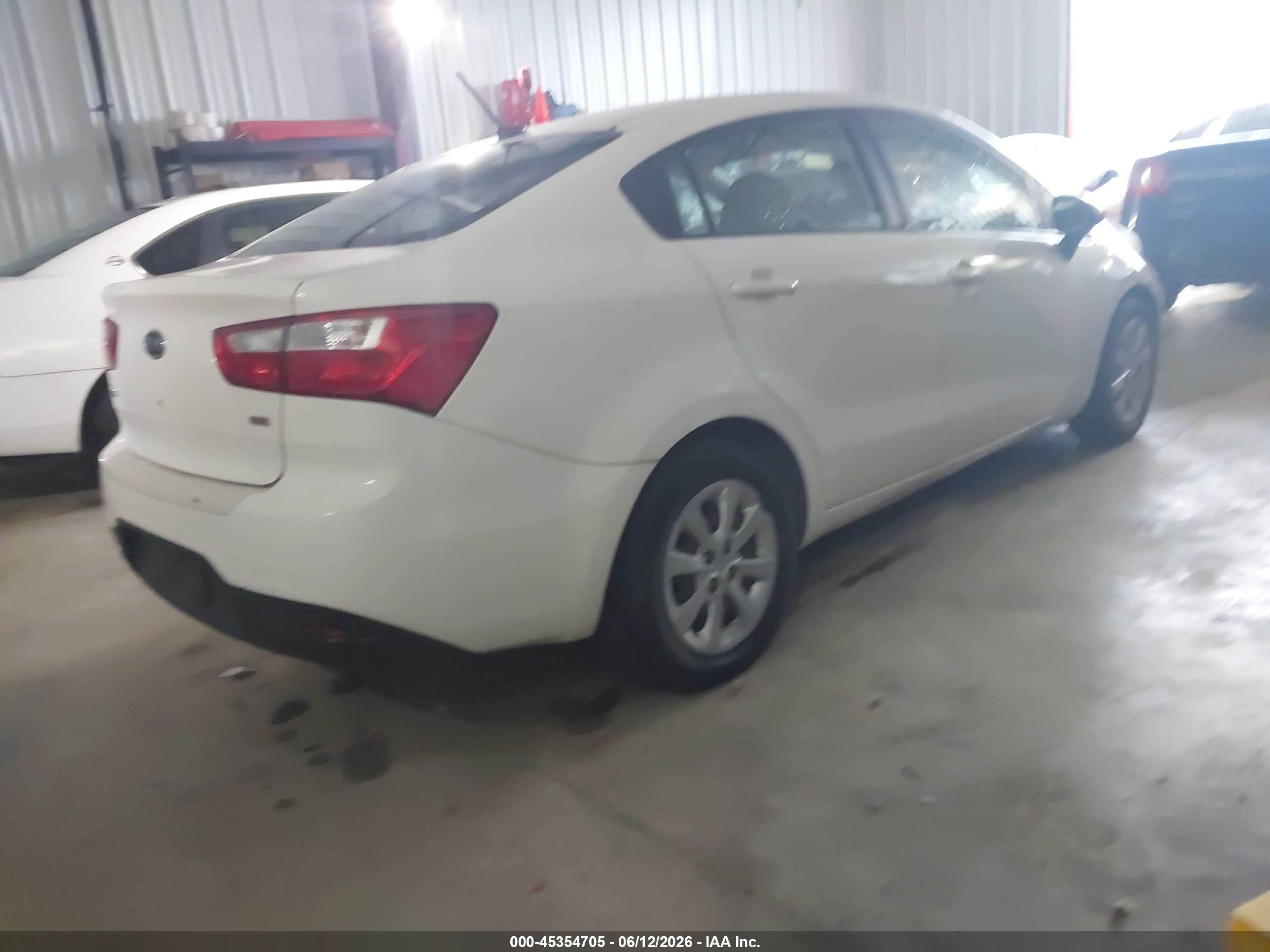 2013 Kia Rio Lx White vin: KNADM4A37D6126362