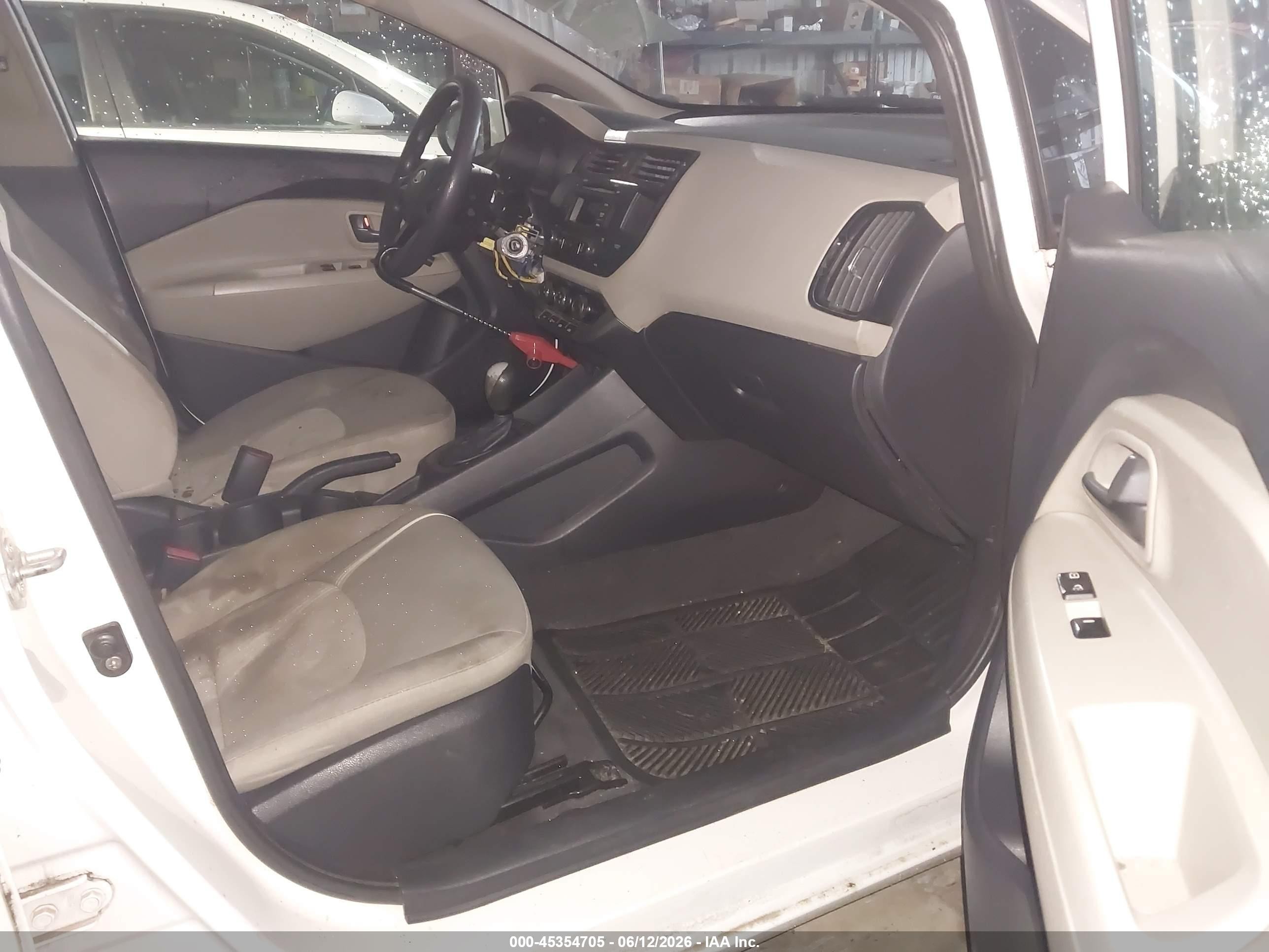 2013 Kia Rio Lx White vin: KNADM4A37D6126362