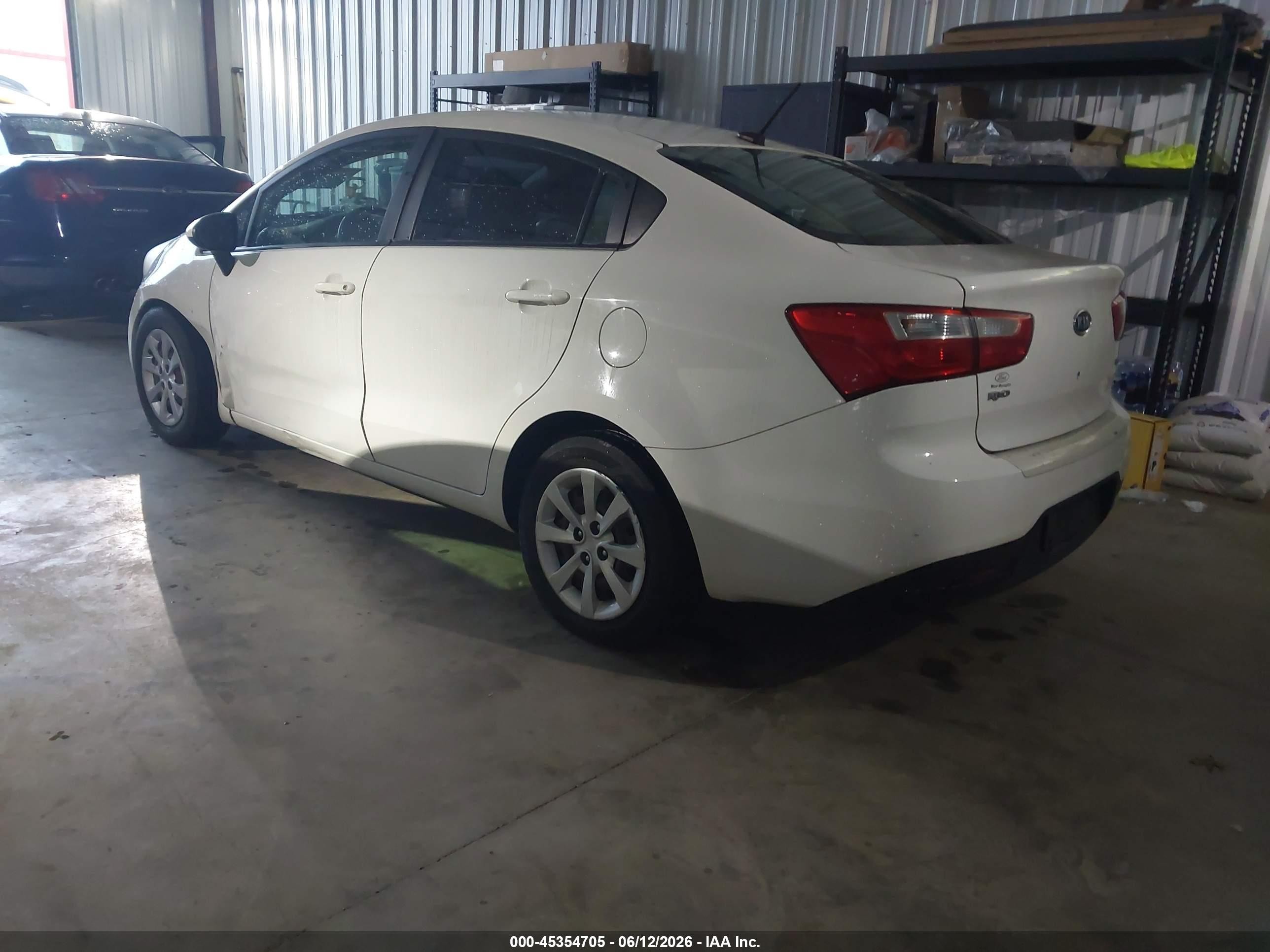 2013 Kia Rio Lx White vin: KNADM4A37D6126362