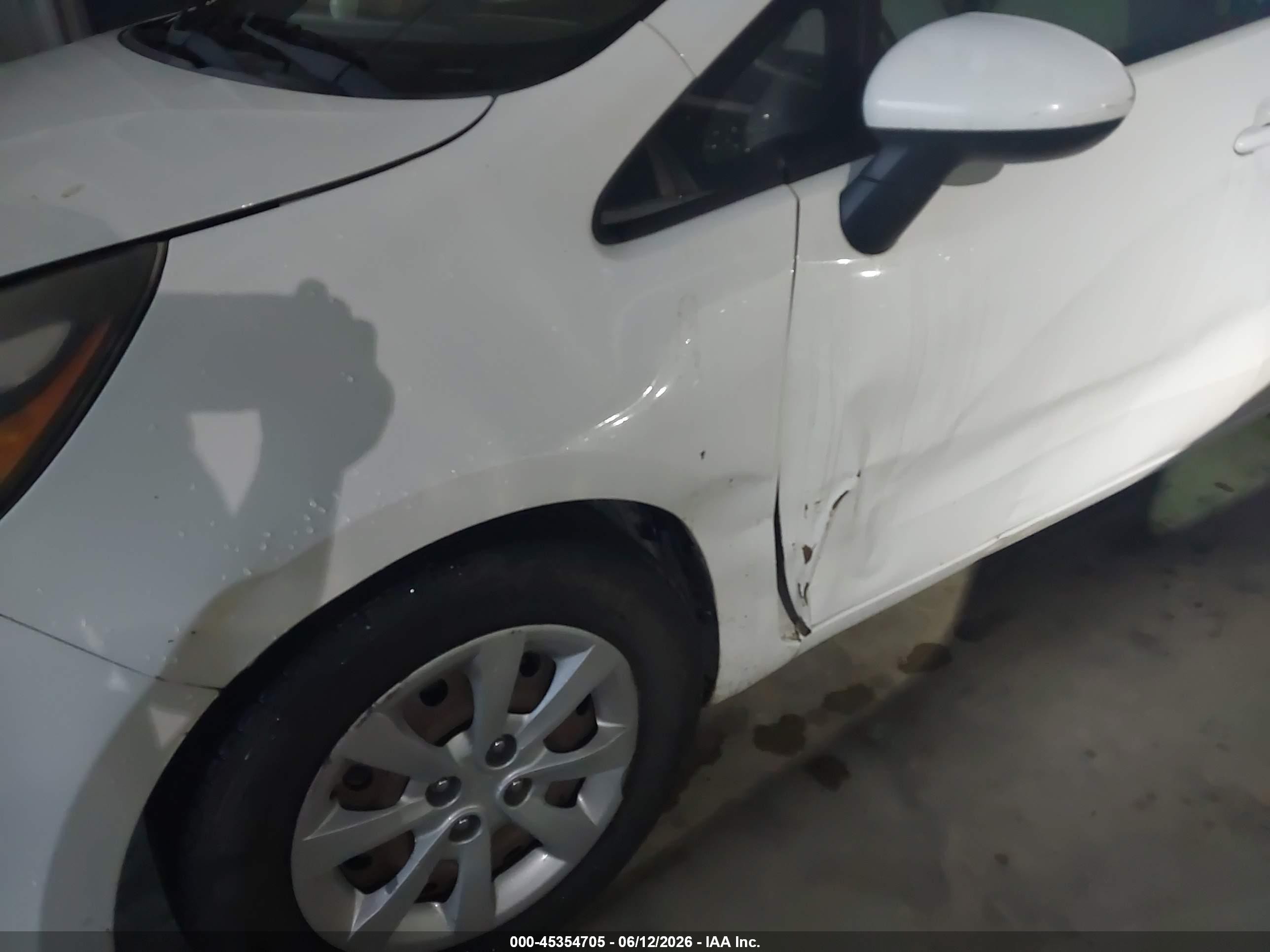 2013 Kia Rio Lx White vin: KNADM4A37D6126362