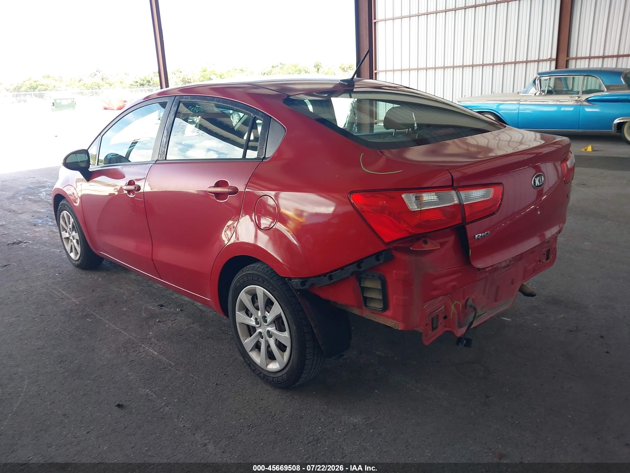 2013 Kia Rio Lx Red vin: KNADM4A37D6154761