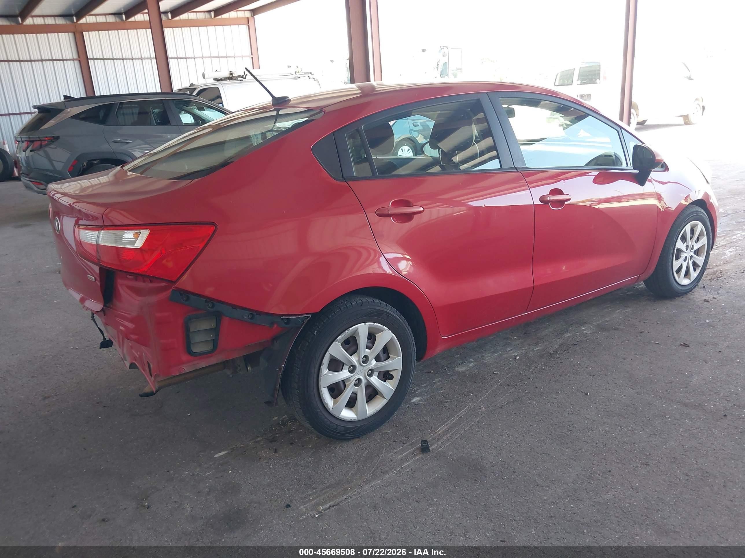 2013 Kia Rio Lx Red vin: KNADM4A37D6154761